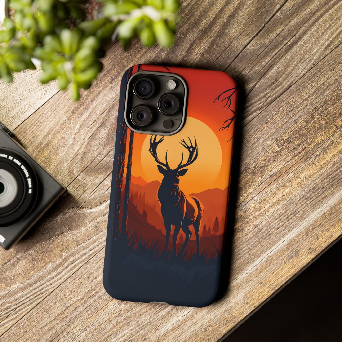 Wildlife Phone Case - Stag and Sunset Design for Nature Lovers