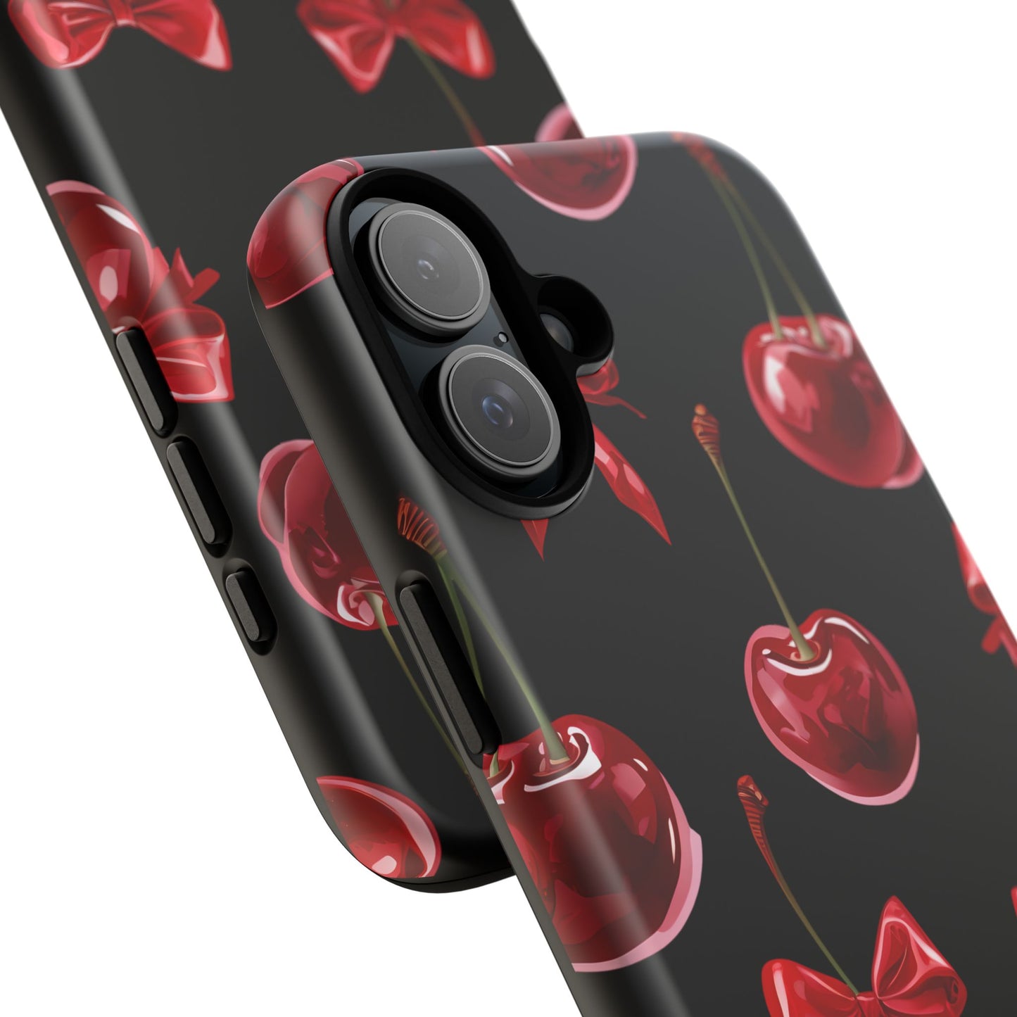 Coquette-Cherry Print Tough Phone Case - Stylish & Durable Protection