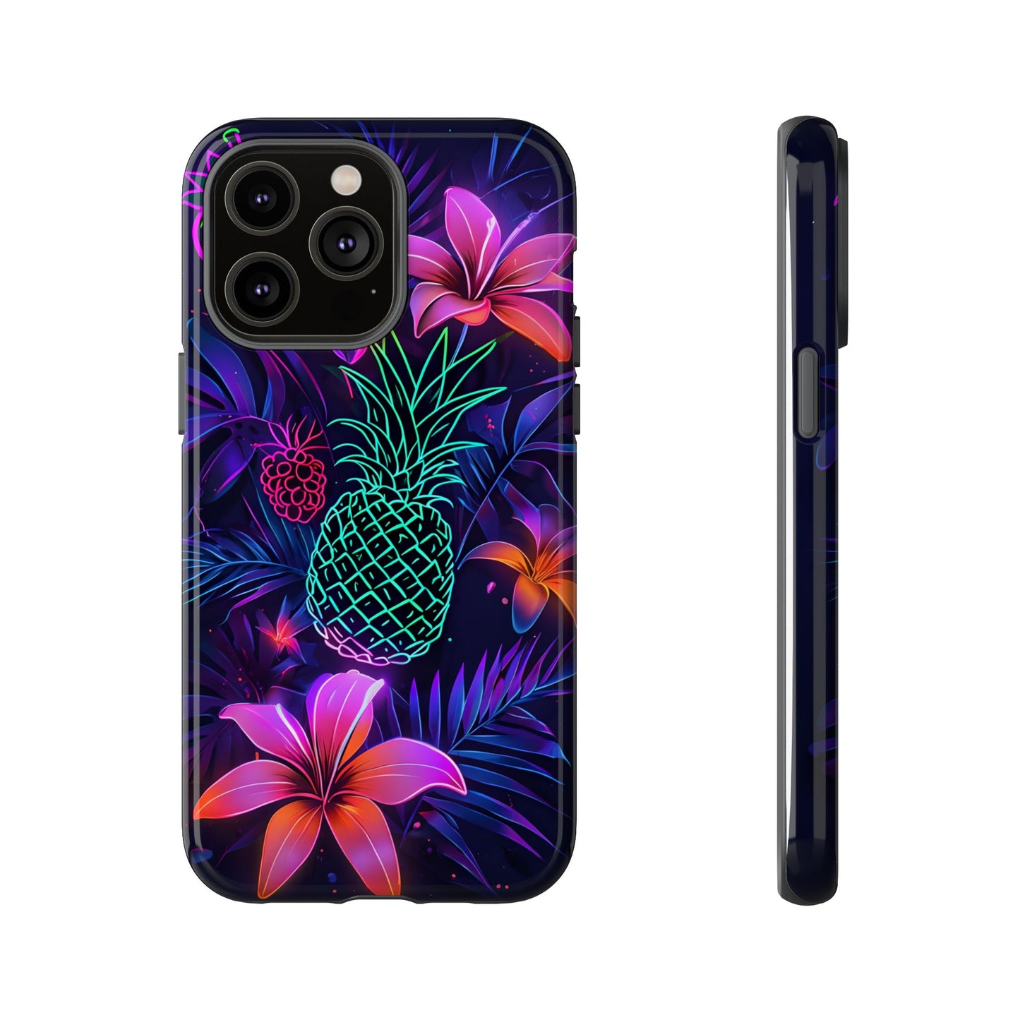 Tough Cases - Tropical Neon Floral iPhone Case