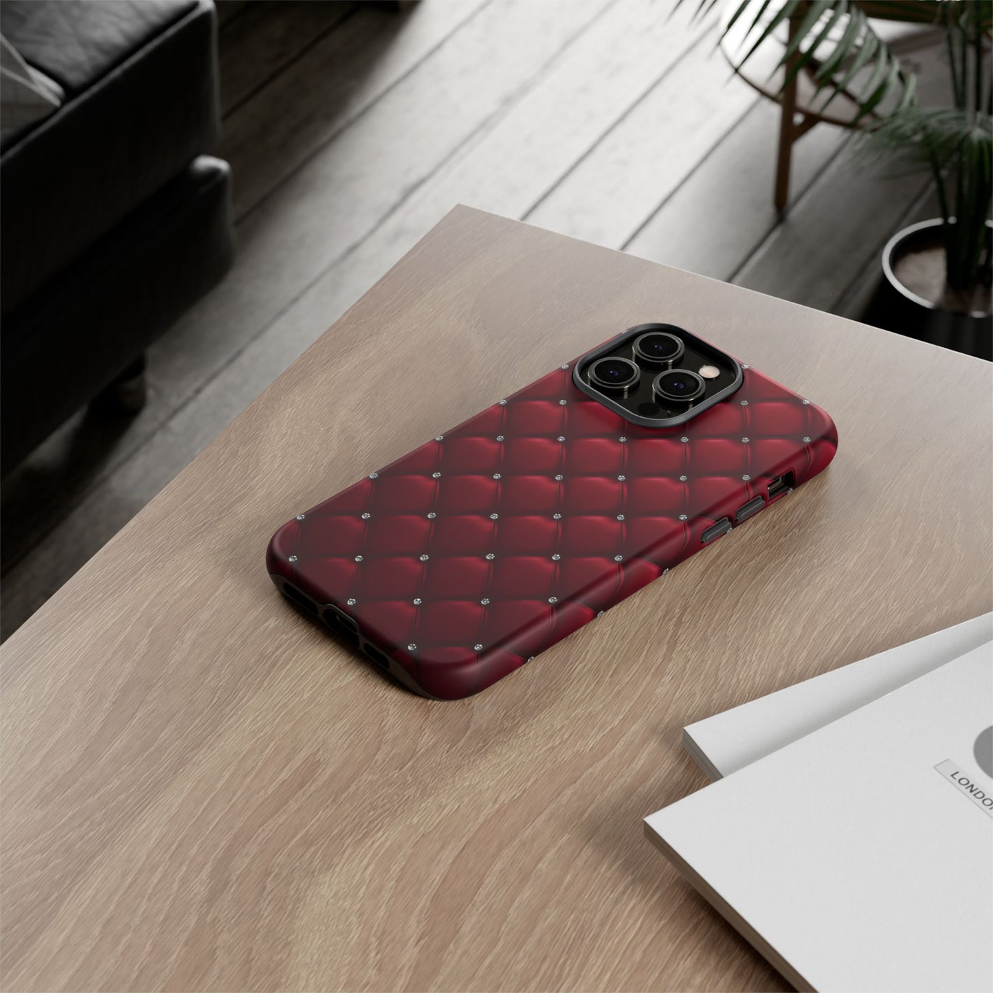 Luxurious Red Leather Phone Case – Stylish Protection for Your Device
