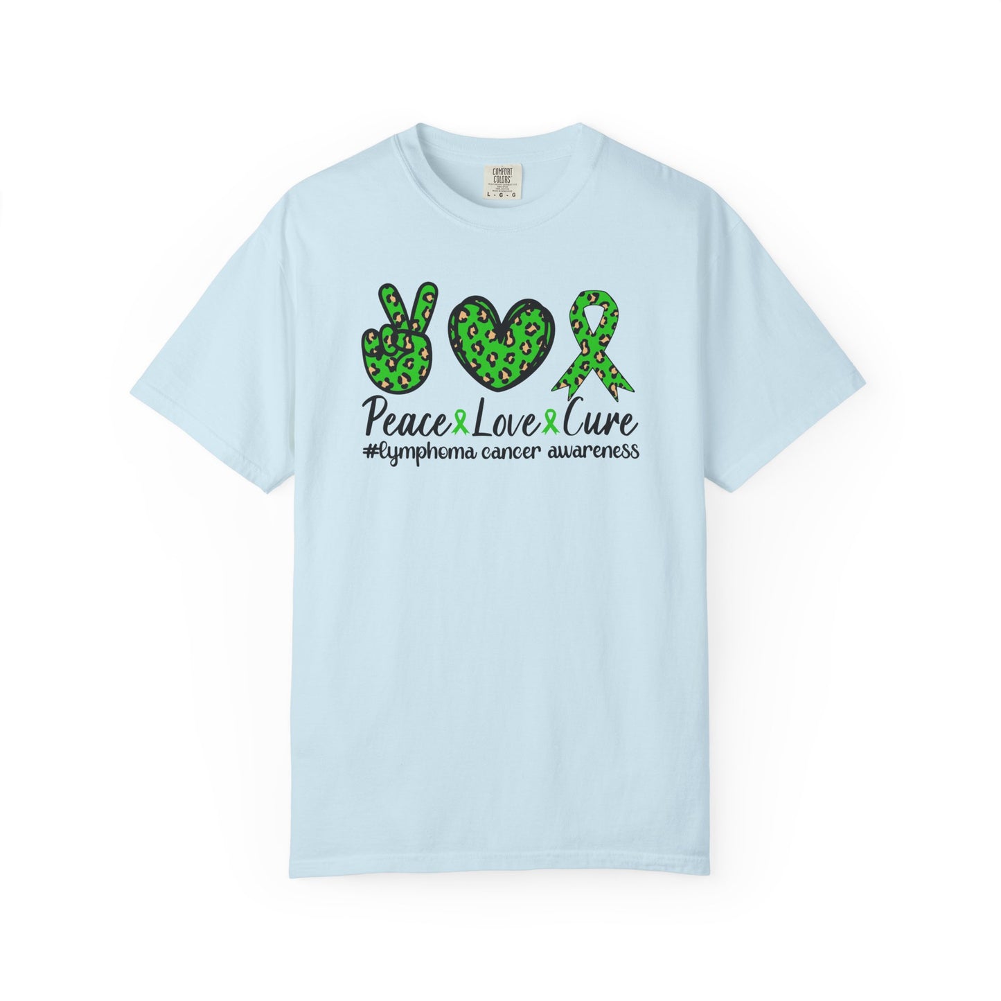 Peace, Love, Cure Unisex Garment-Dyed T-shirt for Lymphoma Awareness, Comfortable Tee, Cancer Support Shirt, Gift for Awareness [...]