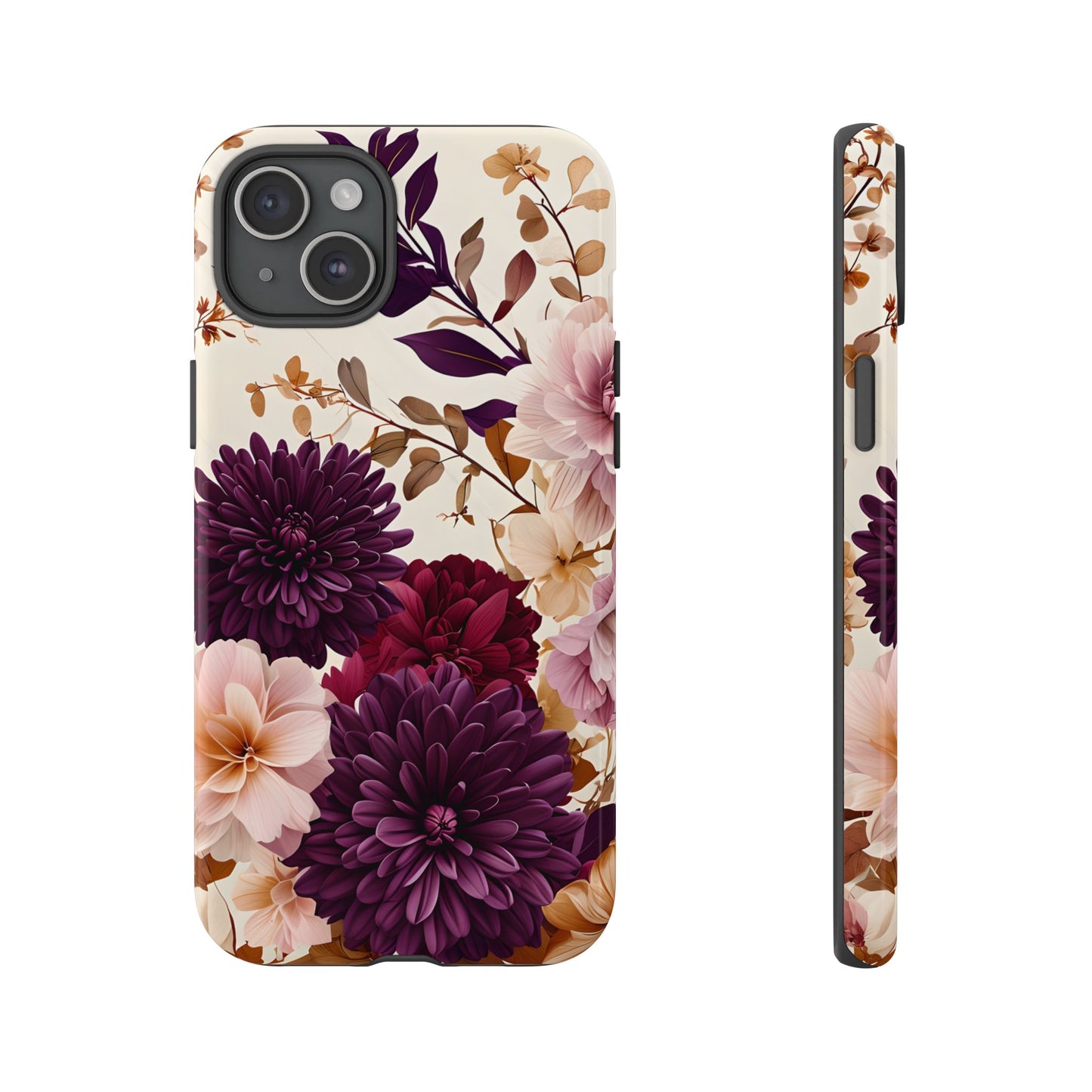 Floral Tough Phone Case - Elegant Design for iPhones & Androids