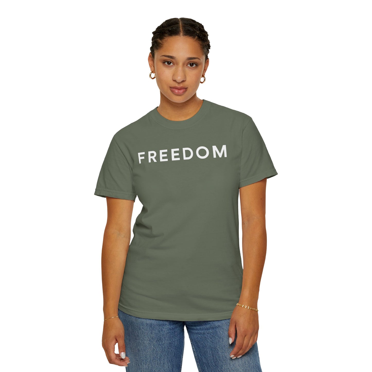Freedom Unisex Garment-Dyed T-shirt - Casual Tee, Thought-Provoking Apparel, Perfect for Gifts, Statement Tees, Everyday Wear