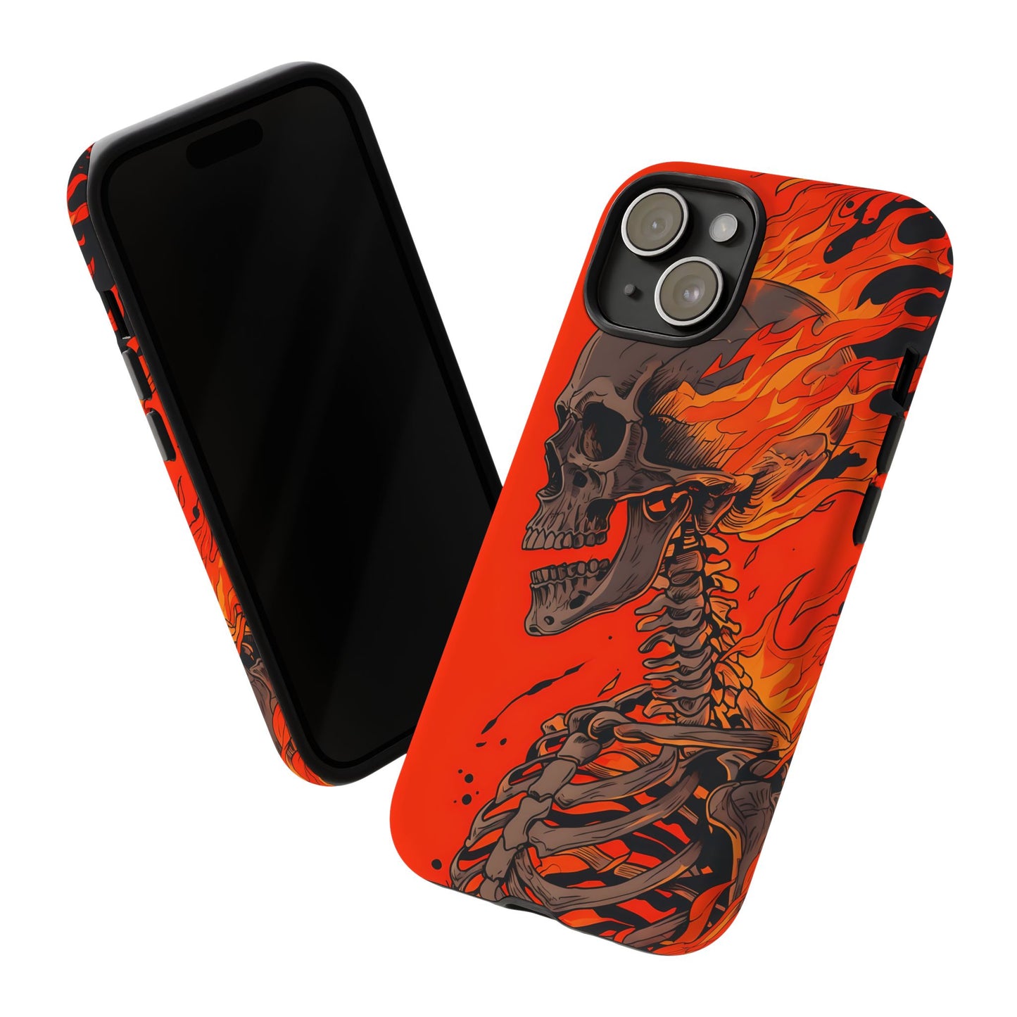 Flaming Skeleton Phone Case - Tough & Stylish Protection