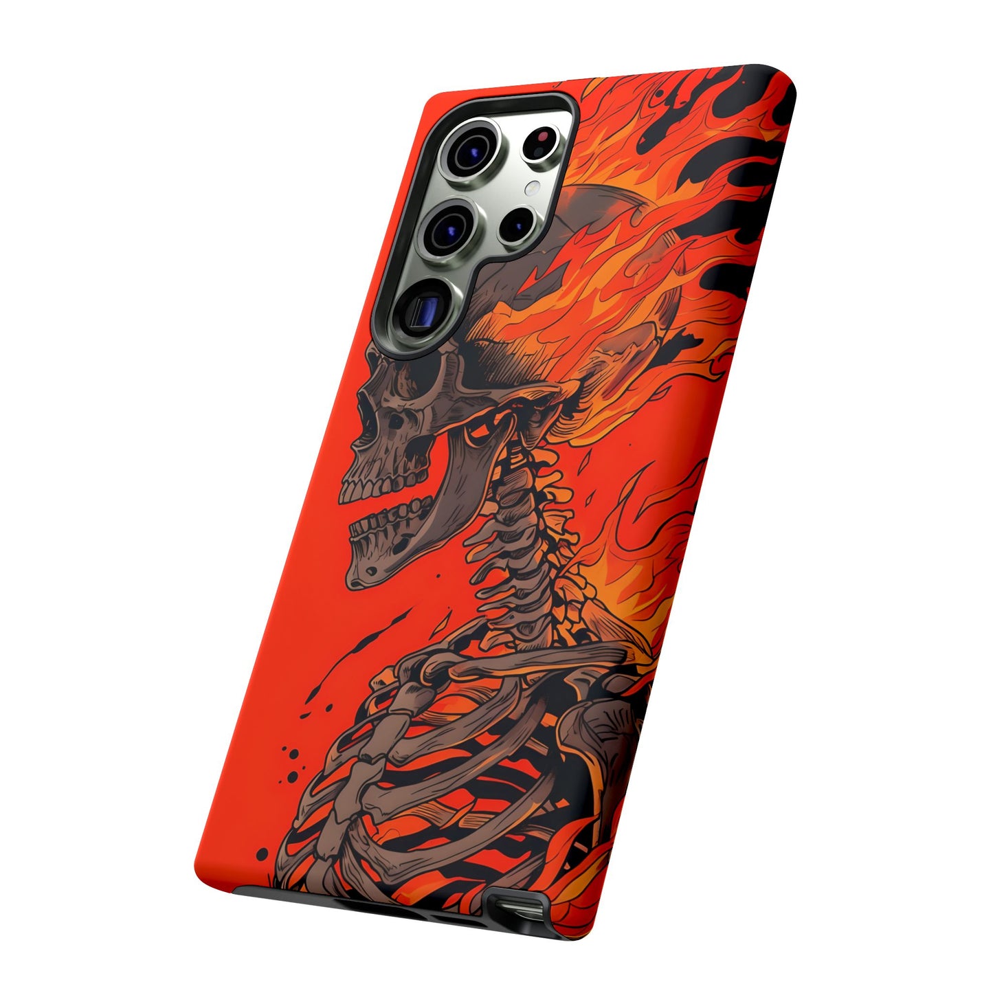 Flaming Skeleton Phone Case - Tough & Stylish Protection