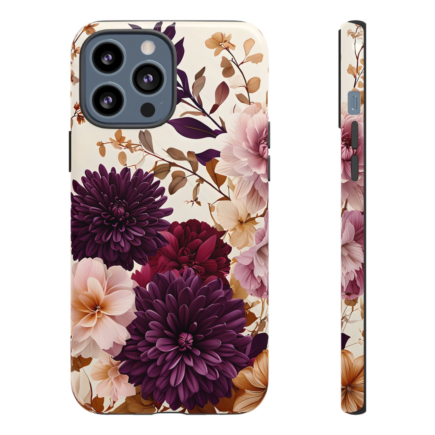 Floral Tough Phone Case - Elegant Design for iPhones & Androids