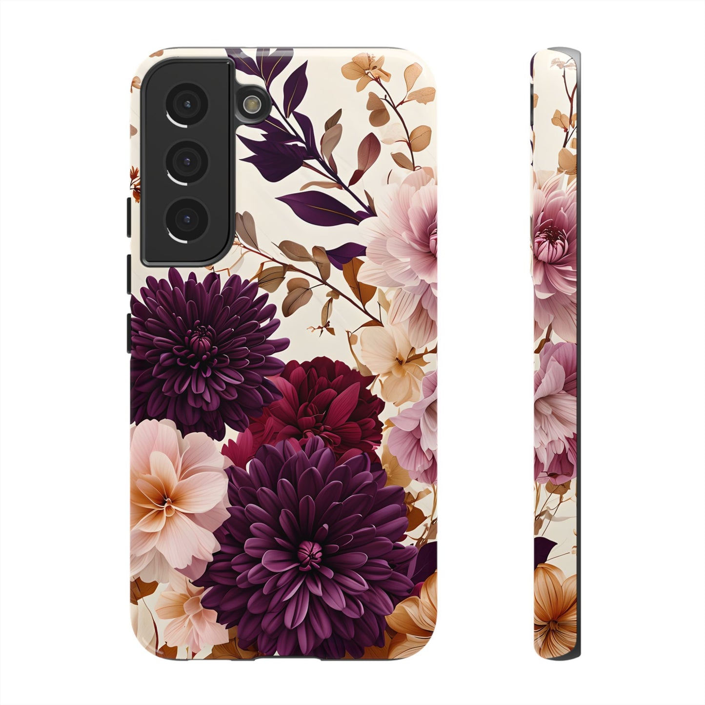 Floral Tough Phone Case - Elegant Design for iPhones & Androids