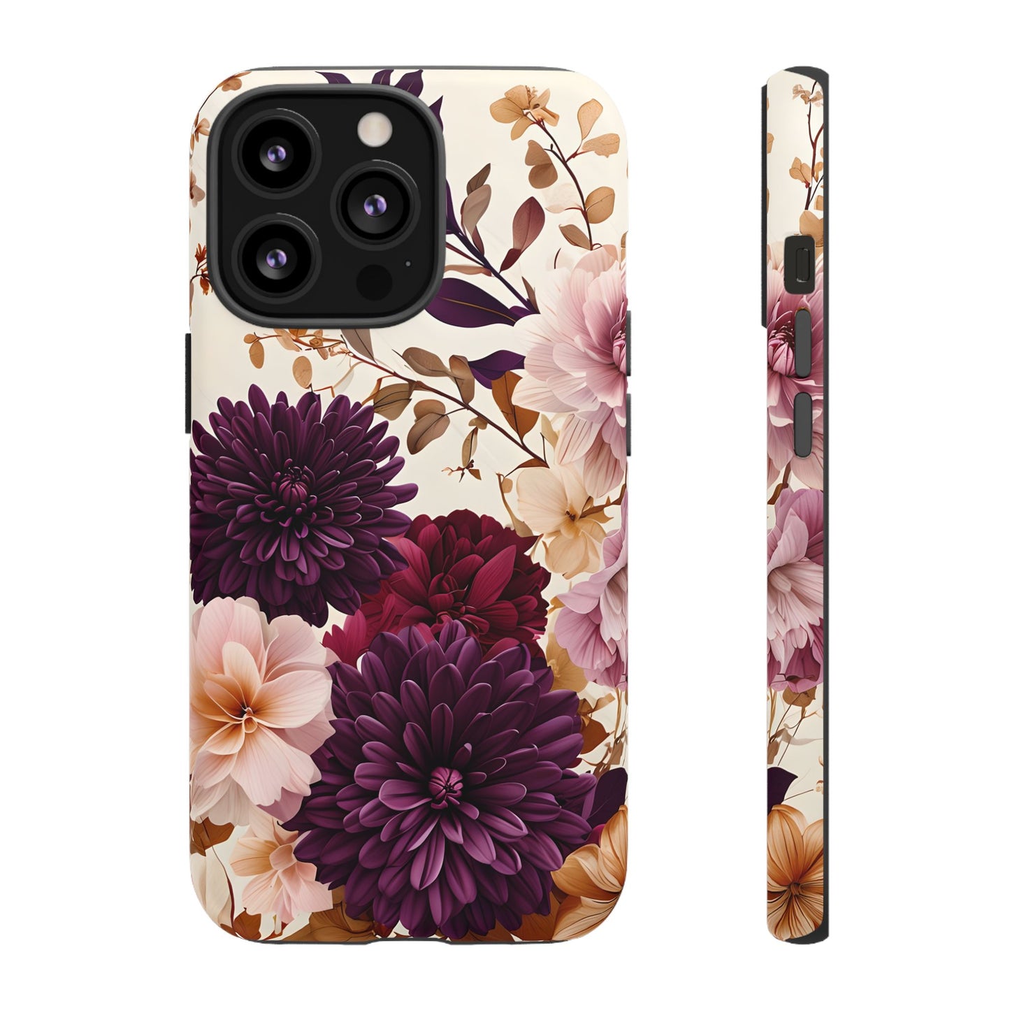Floral Tough Phone Case - Elegant Design for iPhones & Androids