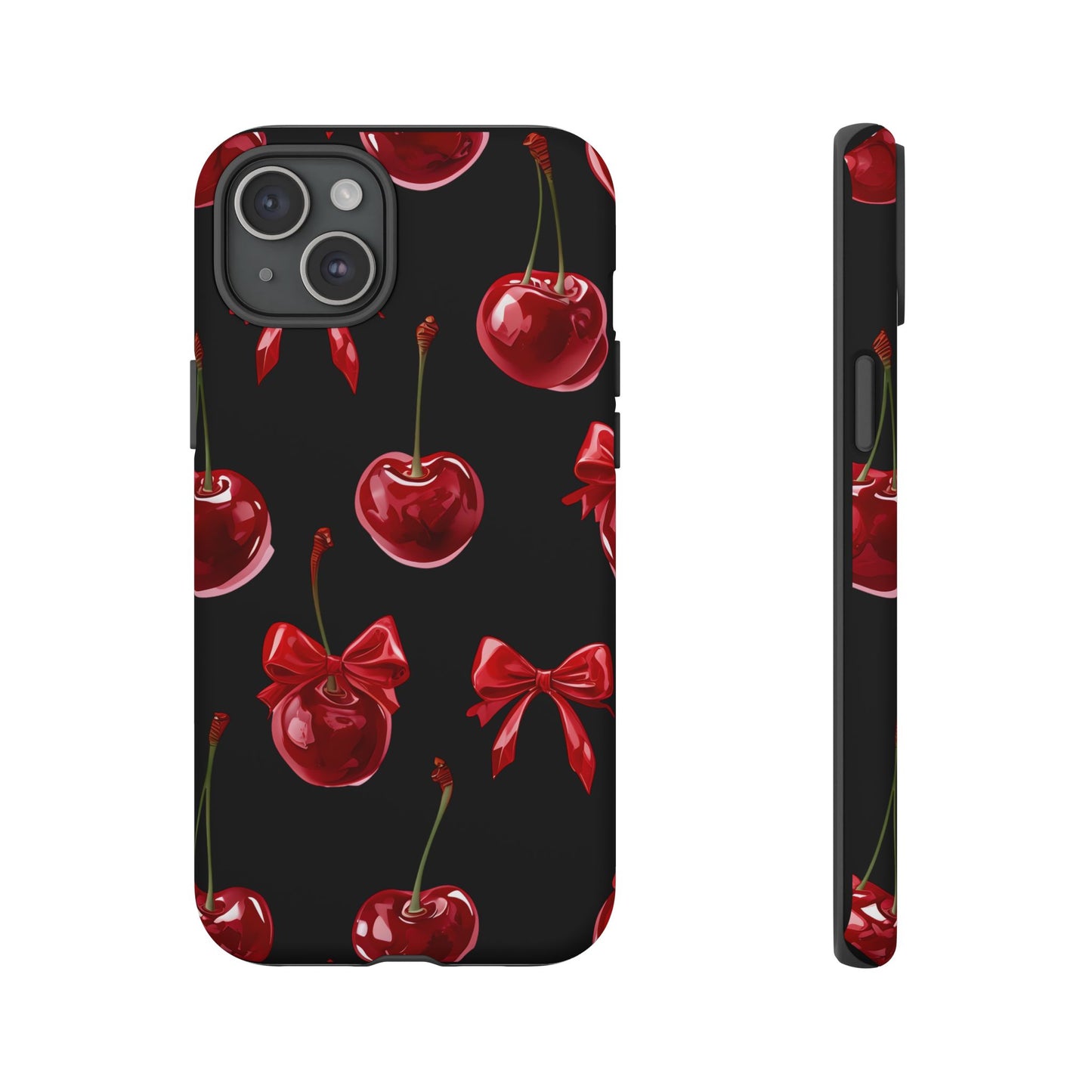 Coquette-Cherry Print Tough Phone Case - Stylish & Durable Protection