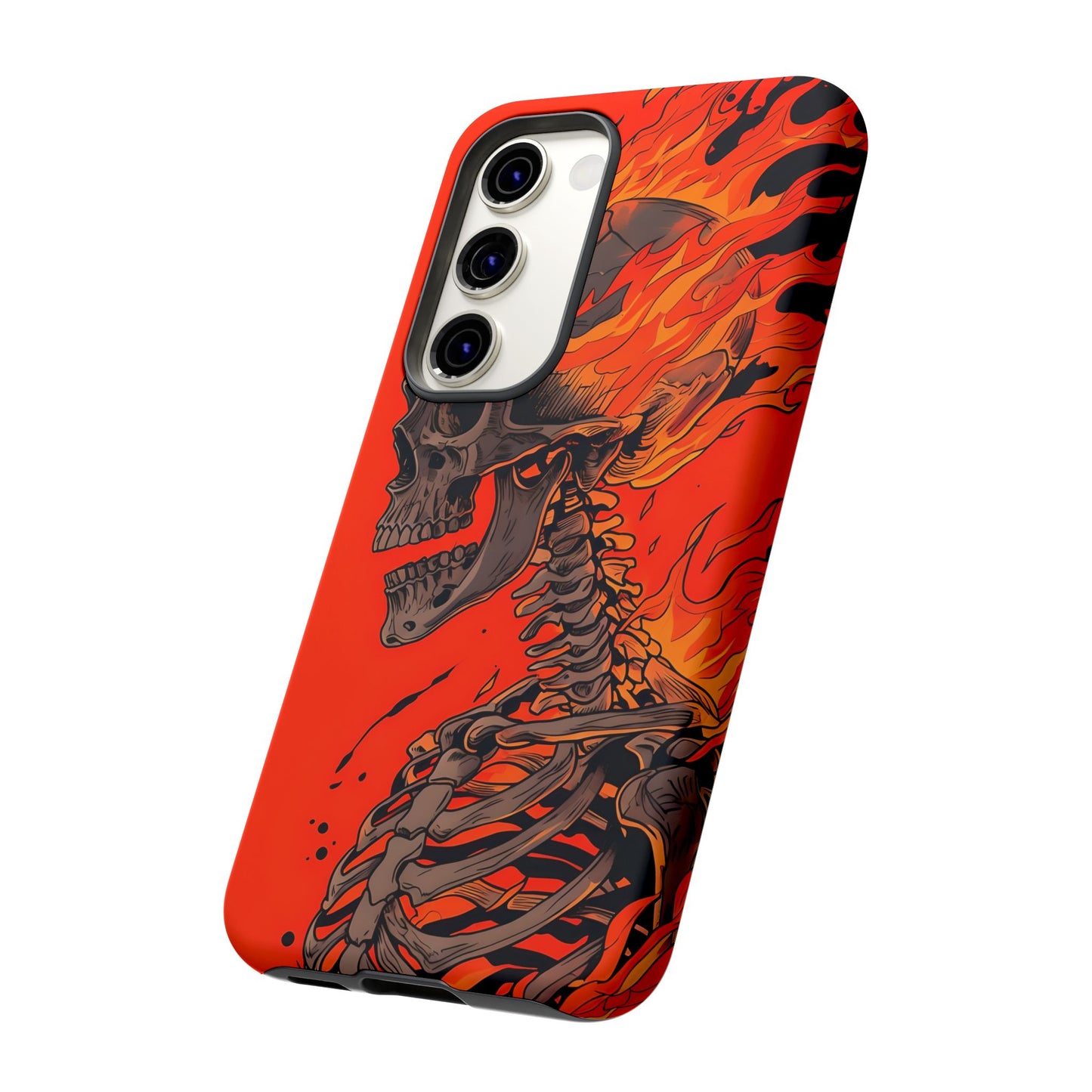 Flaming Skeleton Phone Case - Tough & Stylish Protection