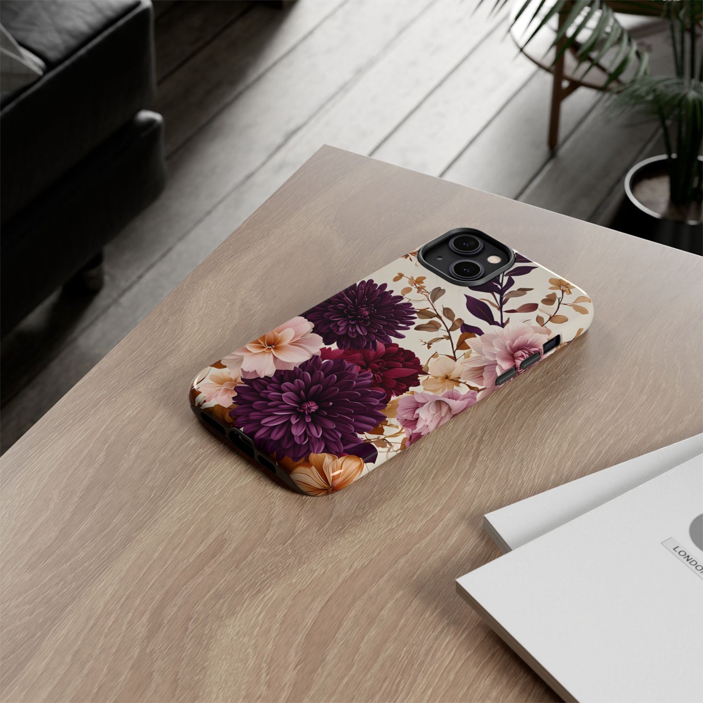 Floral Tough Phone Case - Elegant Design for iPhones & Androids