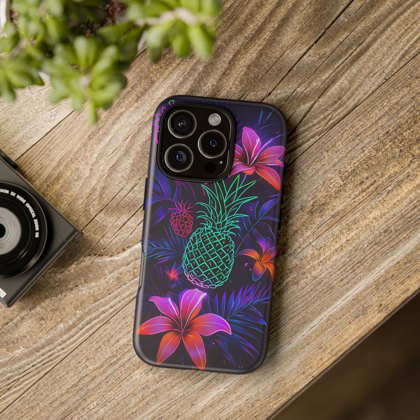 Tough Cases - Tropical Neon Floral iPhone Case