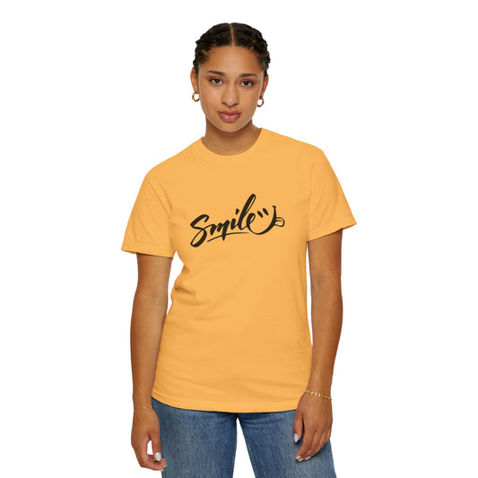 Unisex Smile T-Shirt | Garment-Dyed Cotton Tee for Everyday Joy
