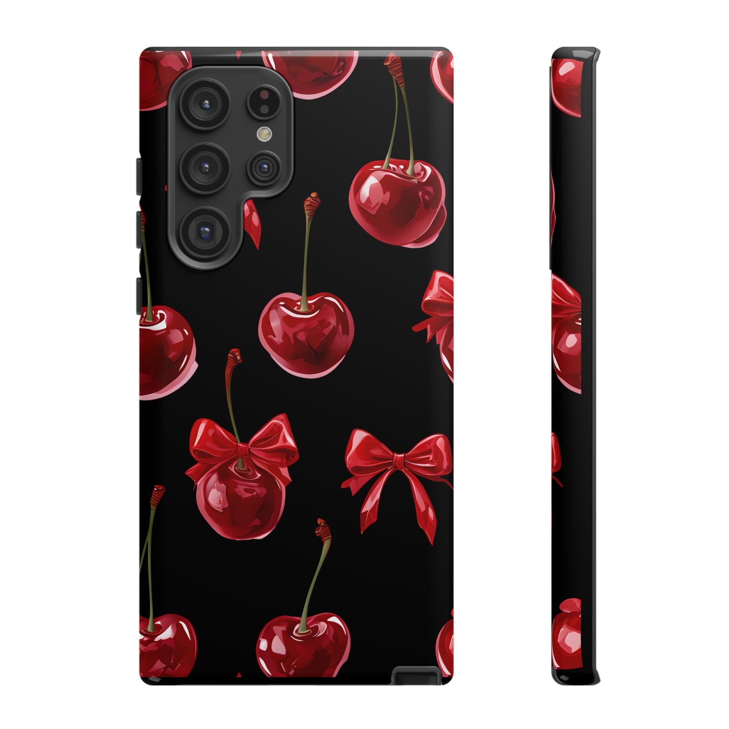Coquette-Cherry Print Tough Phone Case - Stylish & Durable Protection