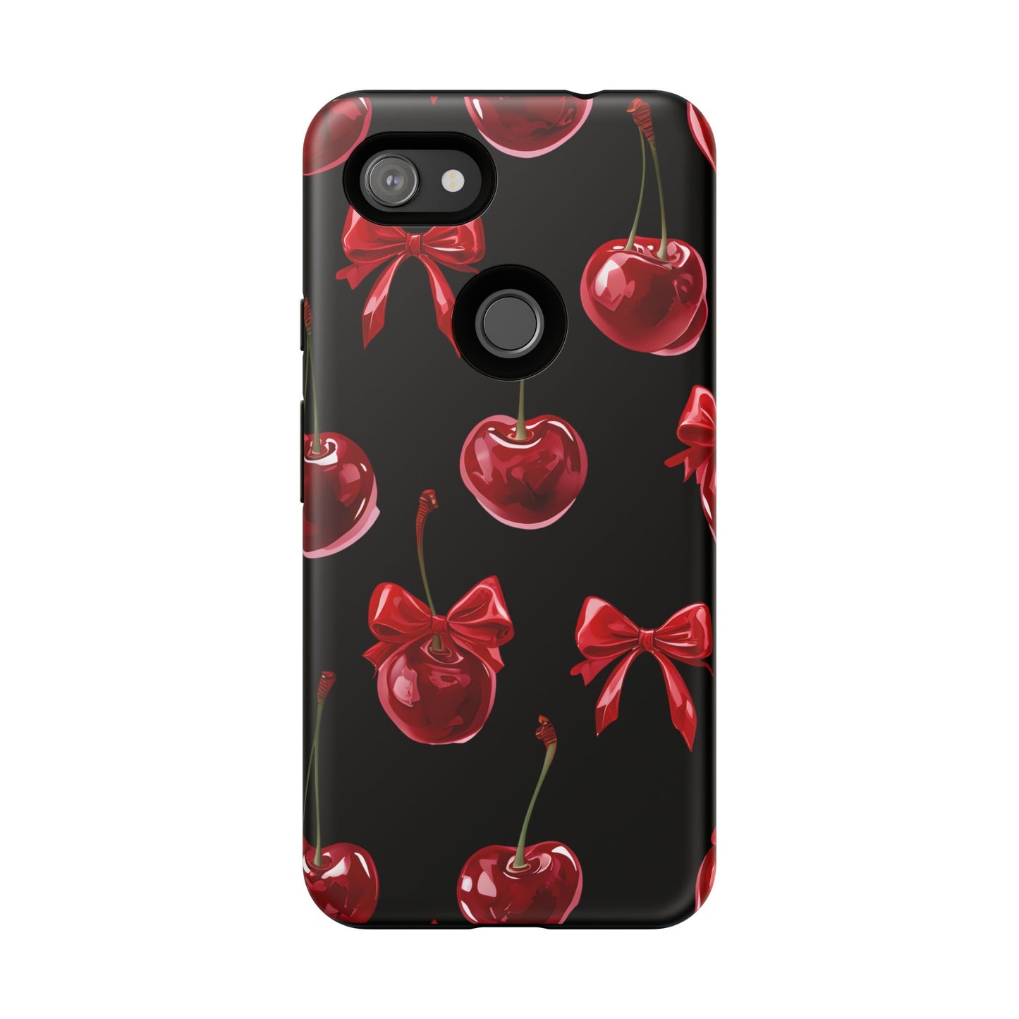 Coquette-Cherry Print Tough Phone Case - Stylish & Durable Protection