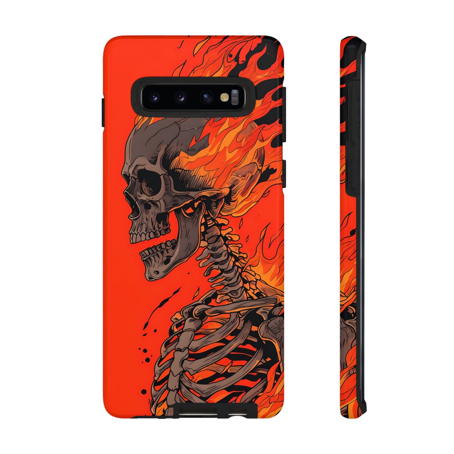 Flaming Skeleton Phone Case - Tough & Stylish Protection