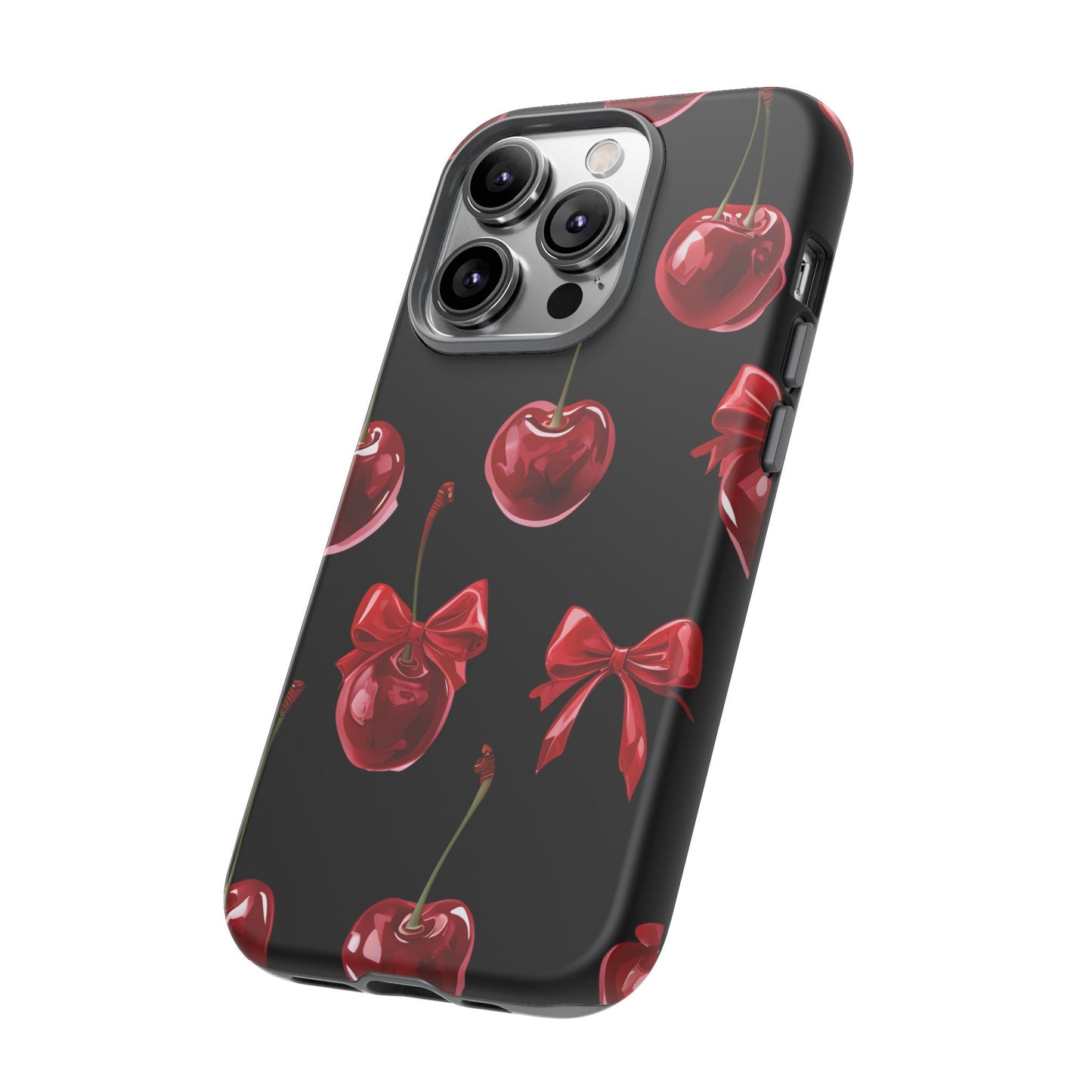 Coquette-Cherry Print Tough Phone Case - Stylish & Durable Protection