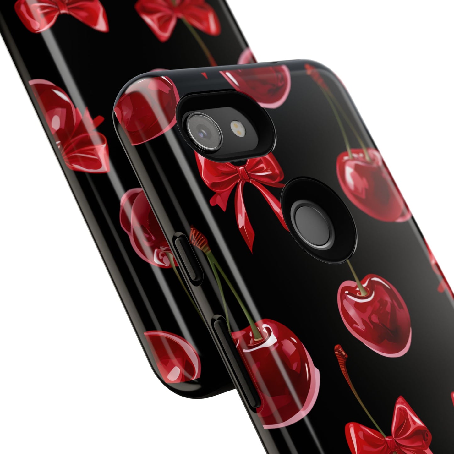 Coquette-Cherry Print Tough Phone Case - Stylish & Durable Protection