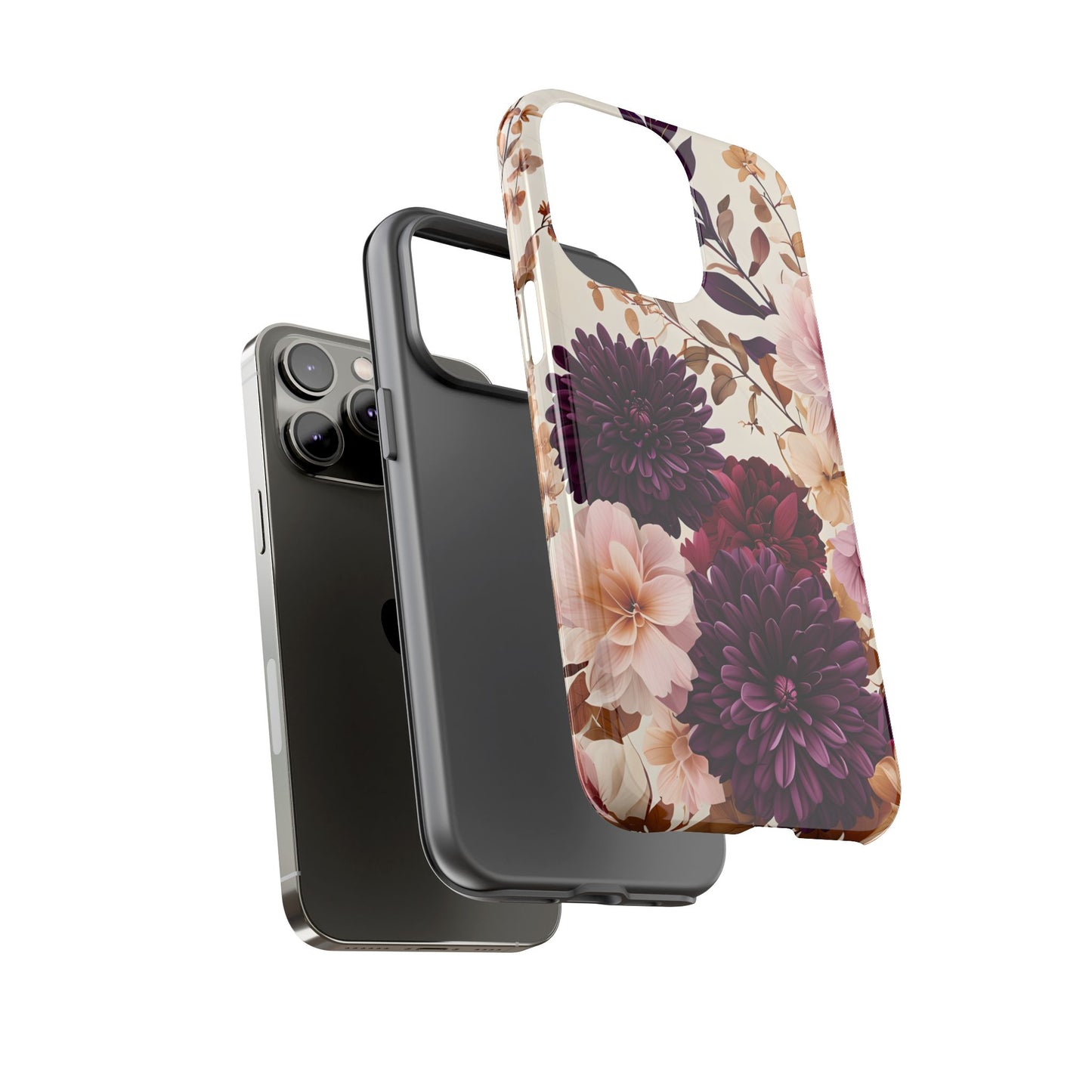 Floral Tough Phone Case - Elegant Design for iPhones & Androids