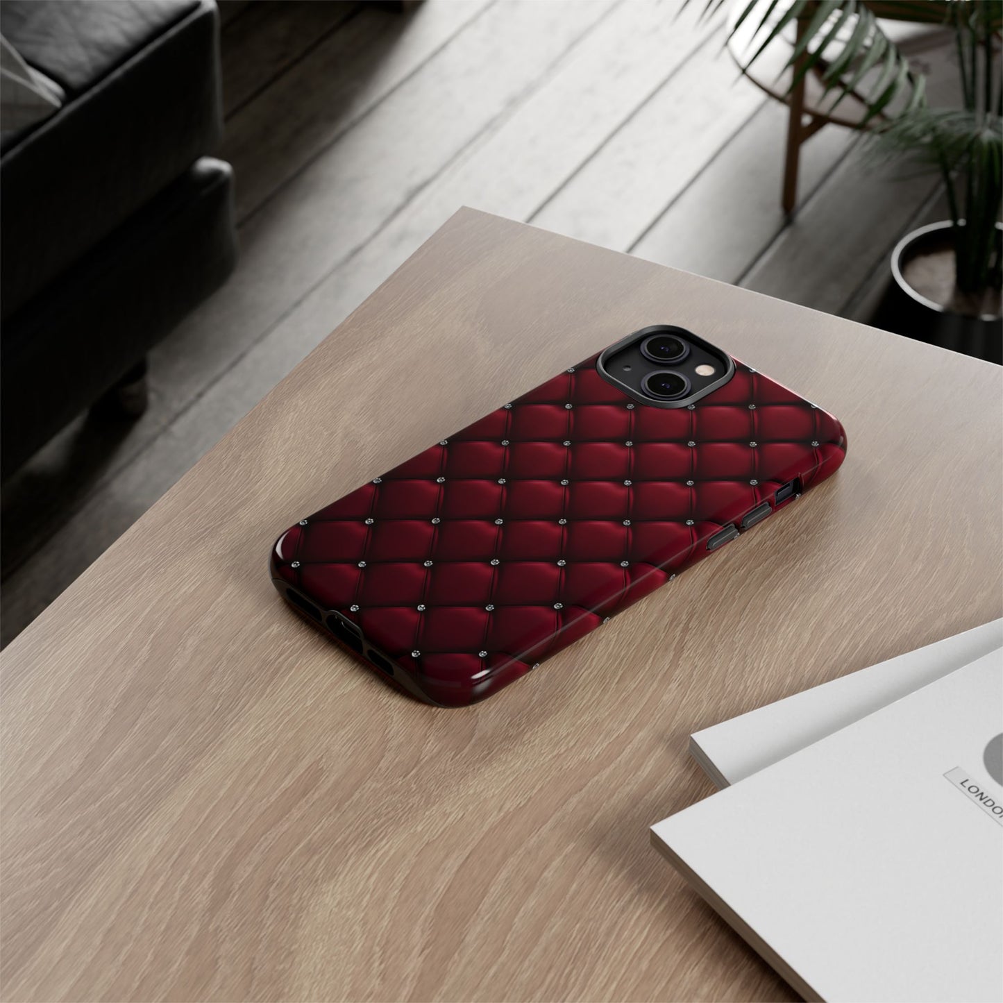 Luxurious Red Leather Phone Case – Stylish Protection for Your Device