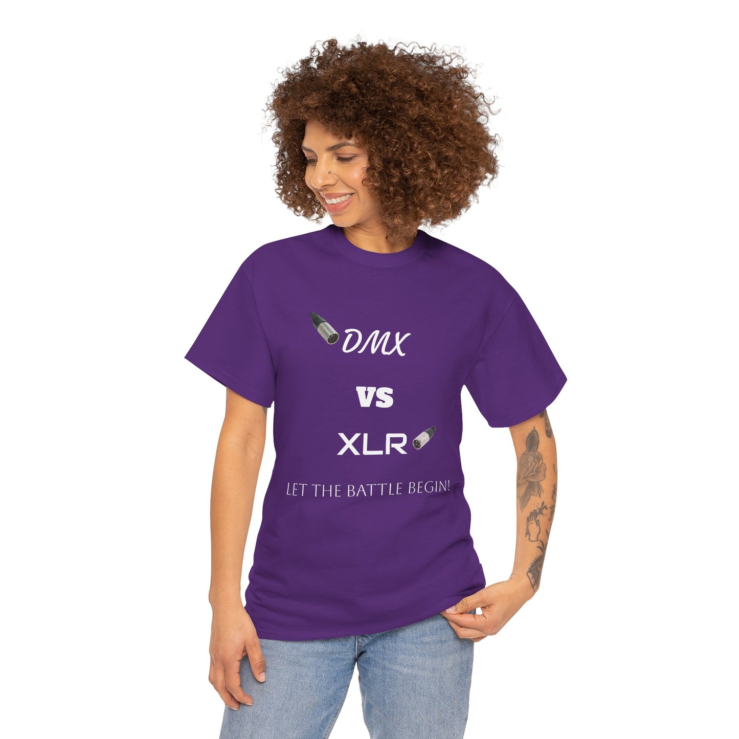 DMX vs XLR Battle Graphic Unisex Heavy Cotton Tee