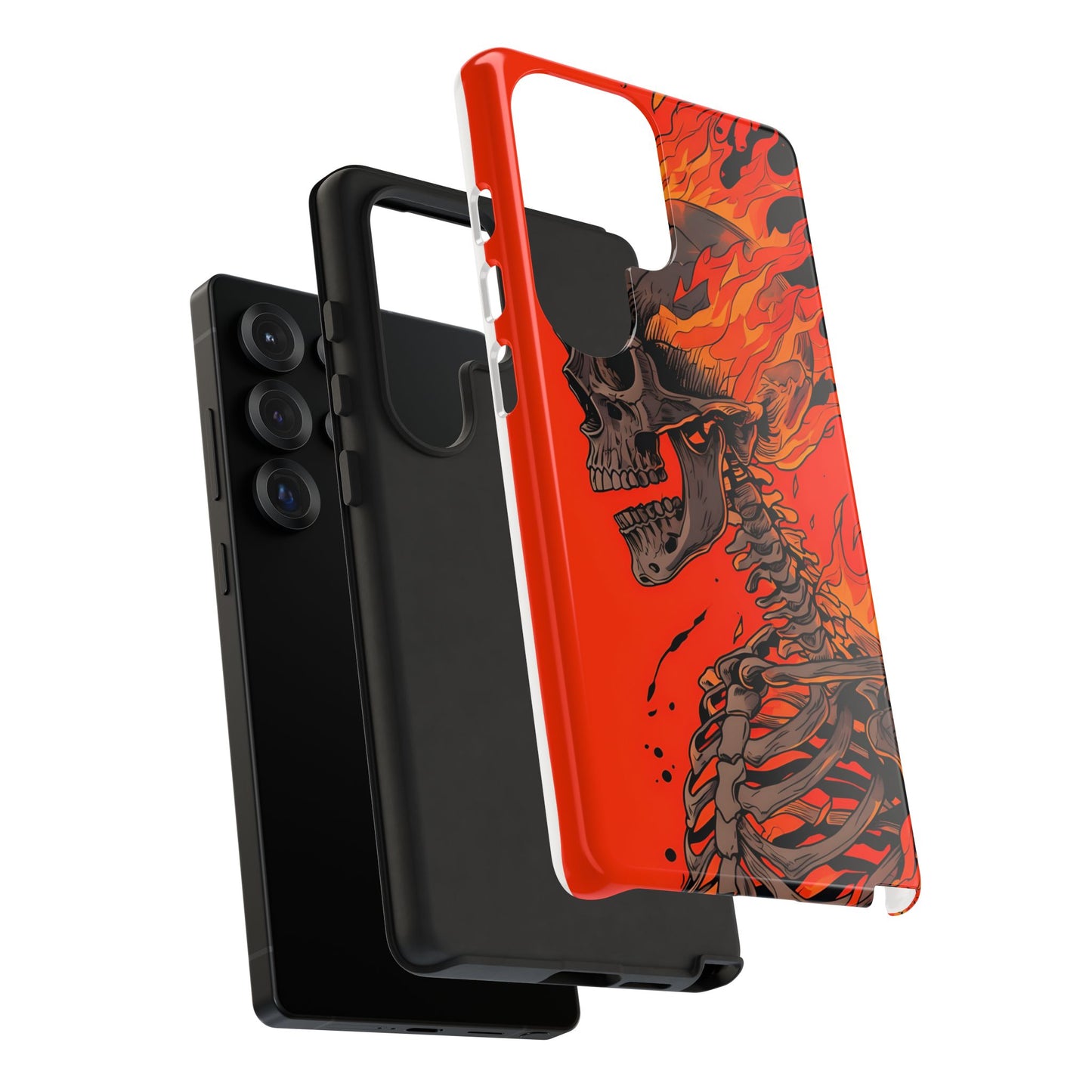 Flaming Skeleton Phone Case - Tough & Stylish Protection