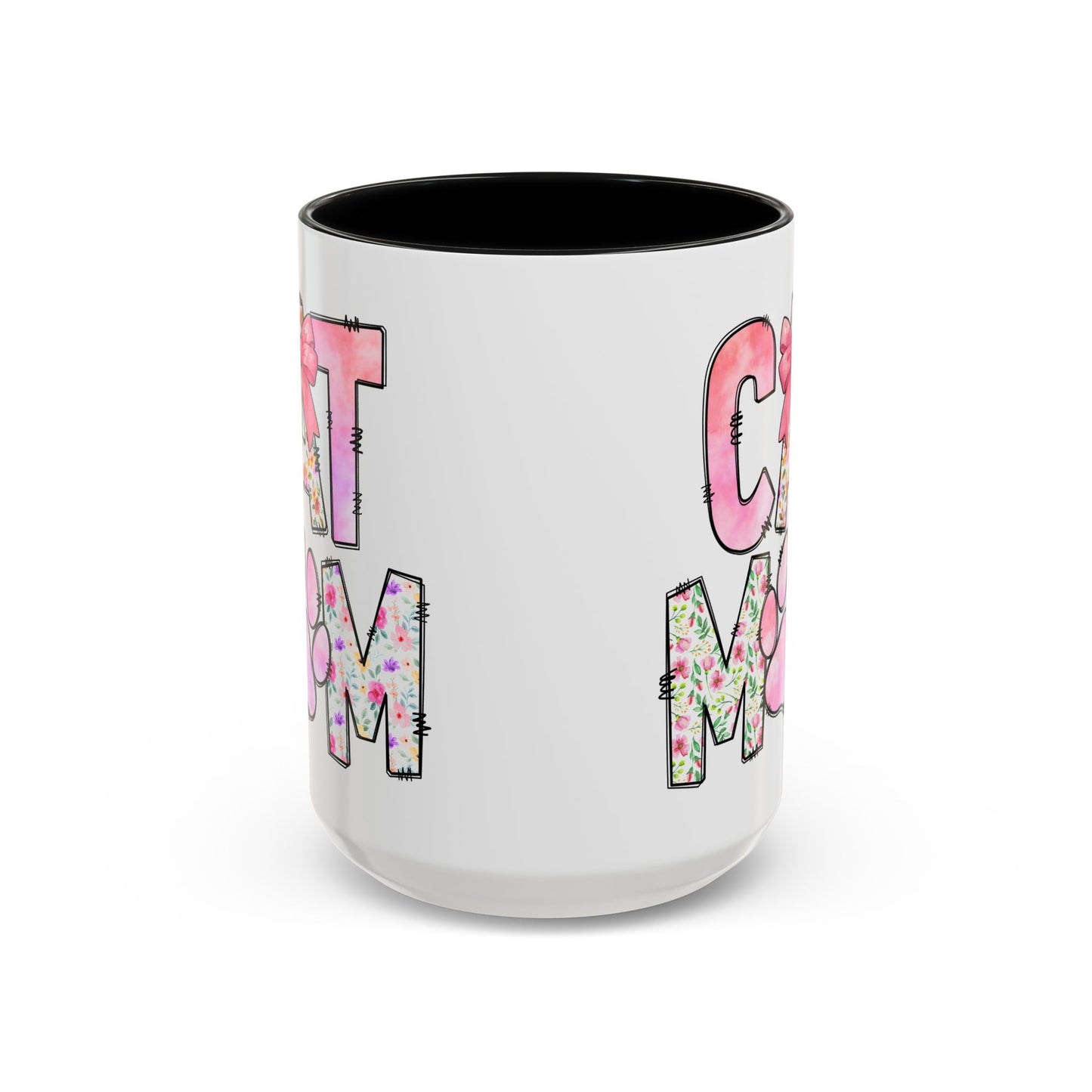 Floral Cat Mom 15oz Coffee Mug - Perfect Gift for Cat Lovers