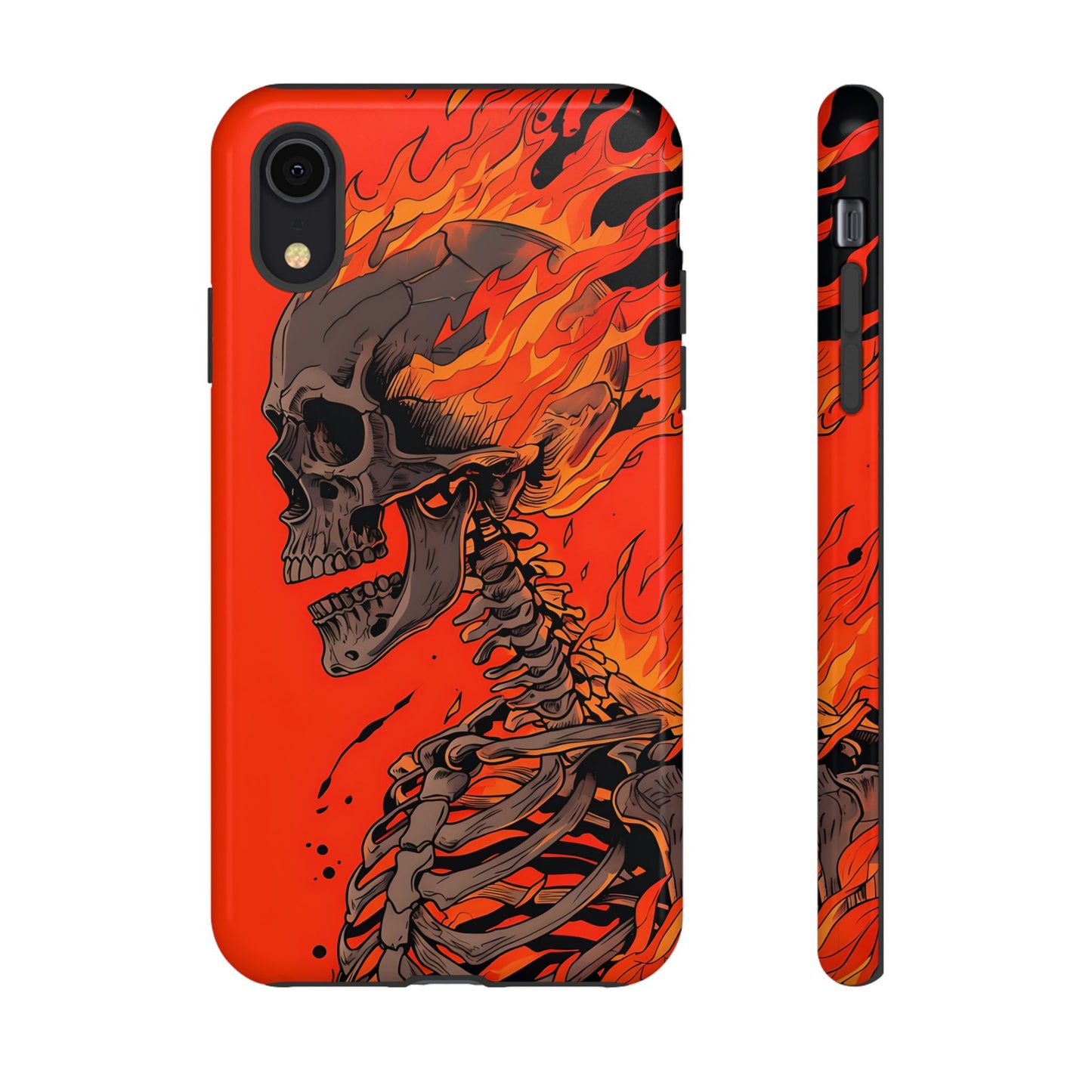 Flaming Skeleton Phone Case - Tough & Stylish Protection