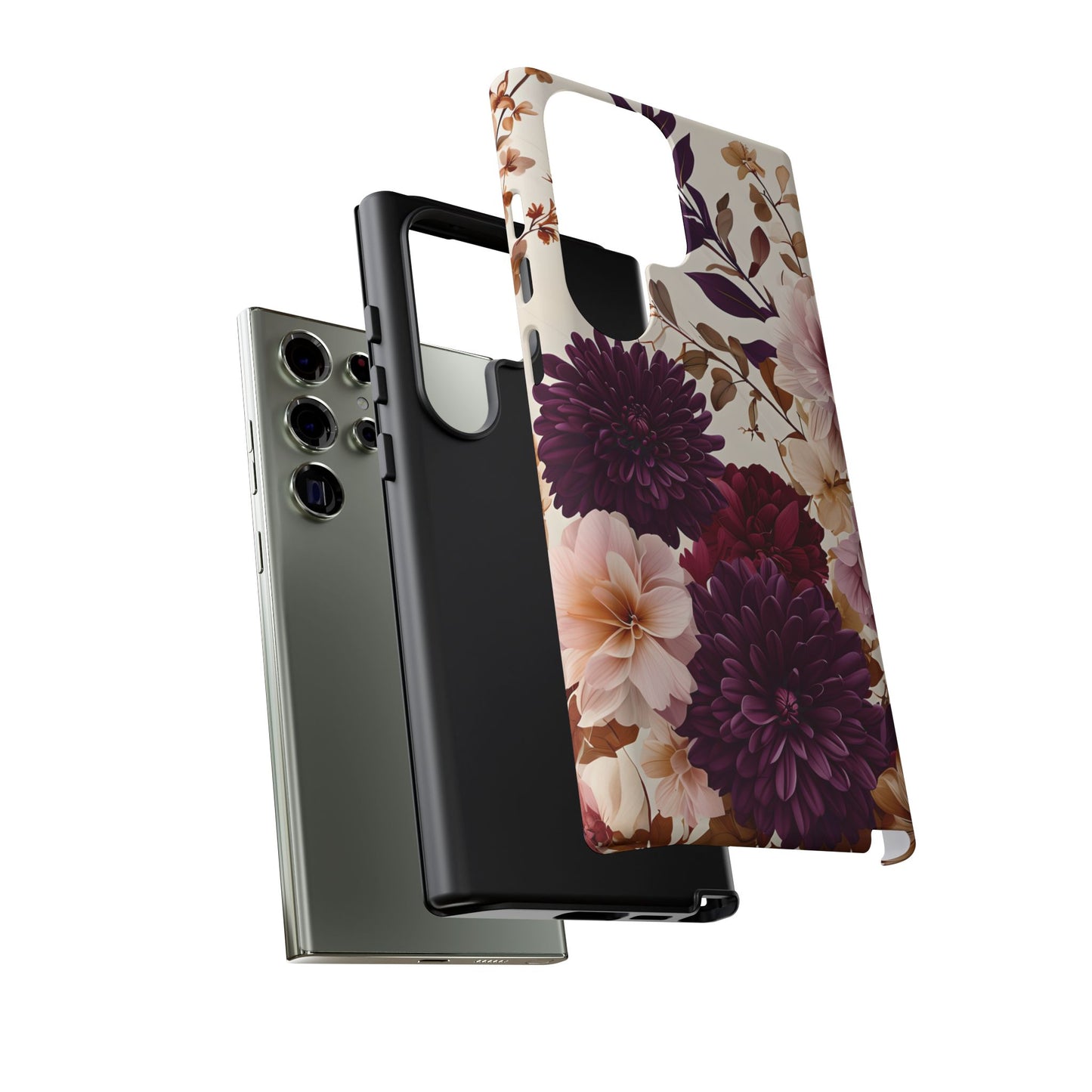 Floral Tough Phone Case - Elegant Design for iPhones & Androids