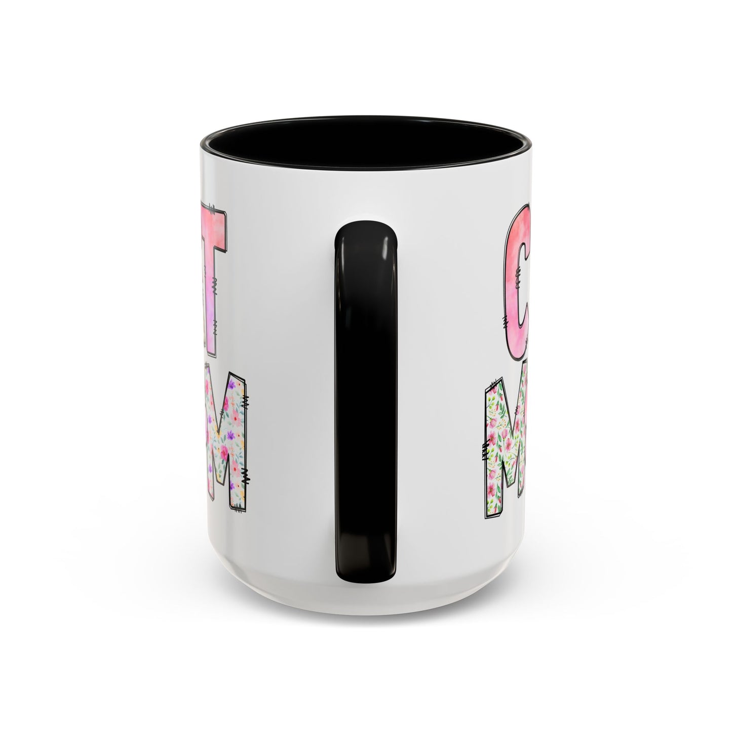 Floral Cat Mom 15oz Coffee Mug - Perfect Gift for Cat Lovers