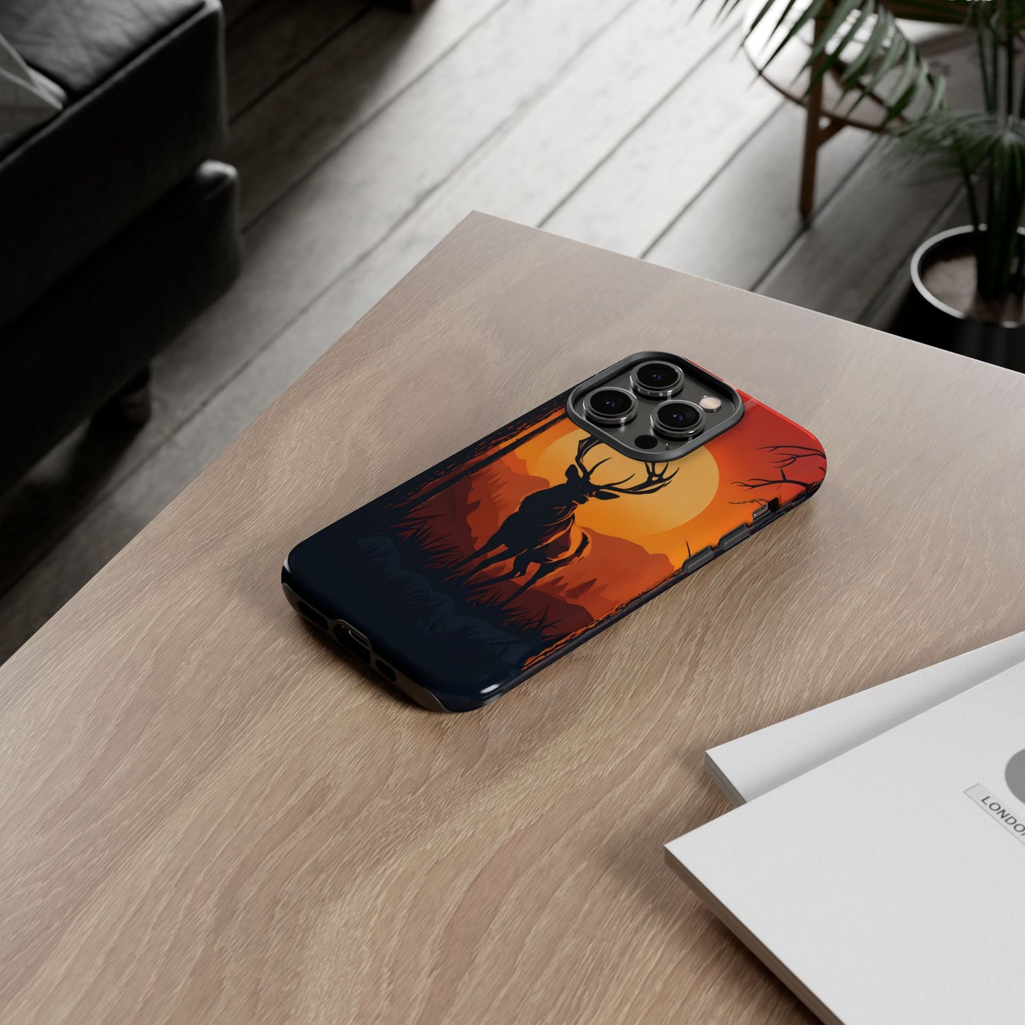 Wildlife Phone Case - Stag and Sunset Design for Nature Lovers