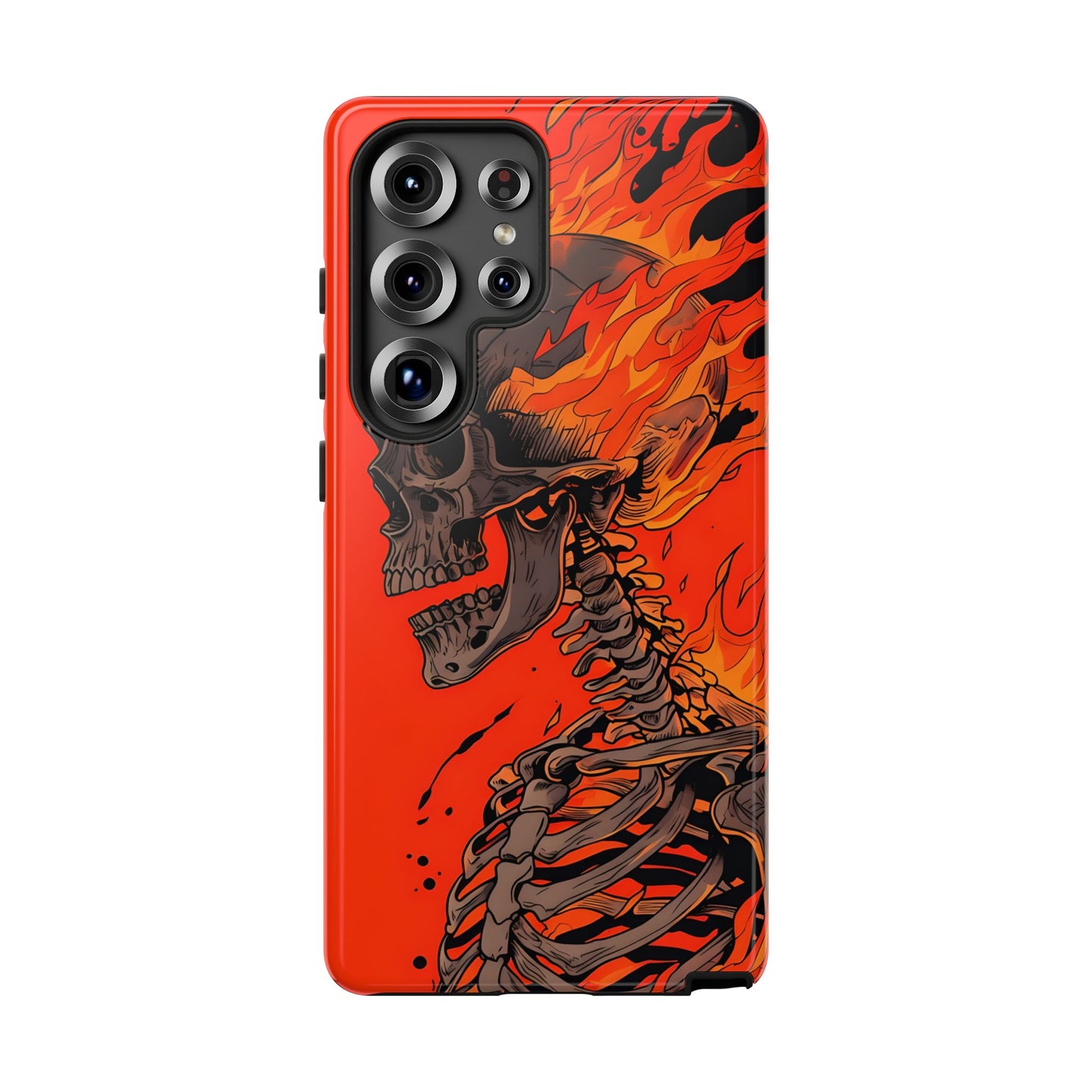 Flaming Skeleton Phone Case - Tough & Stylish Protection