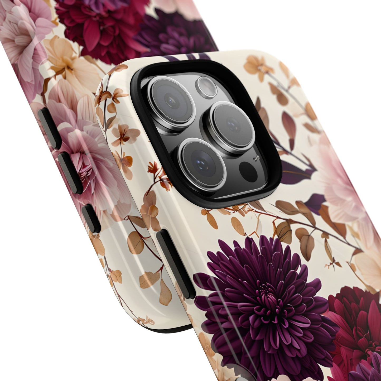 Floral Tough Phone Case - Elegant Design for iPhones & Androids
