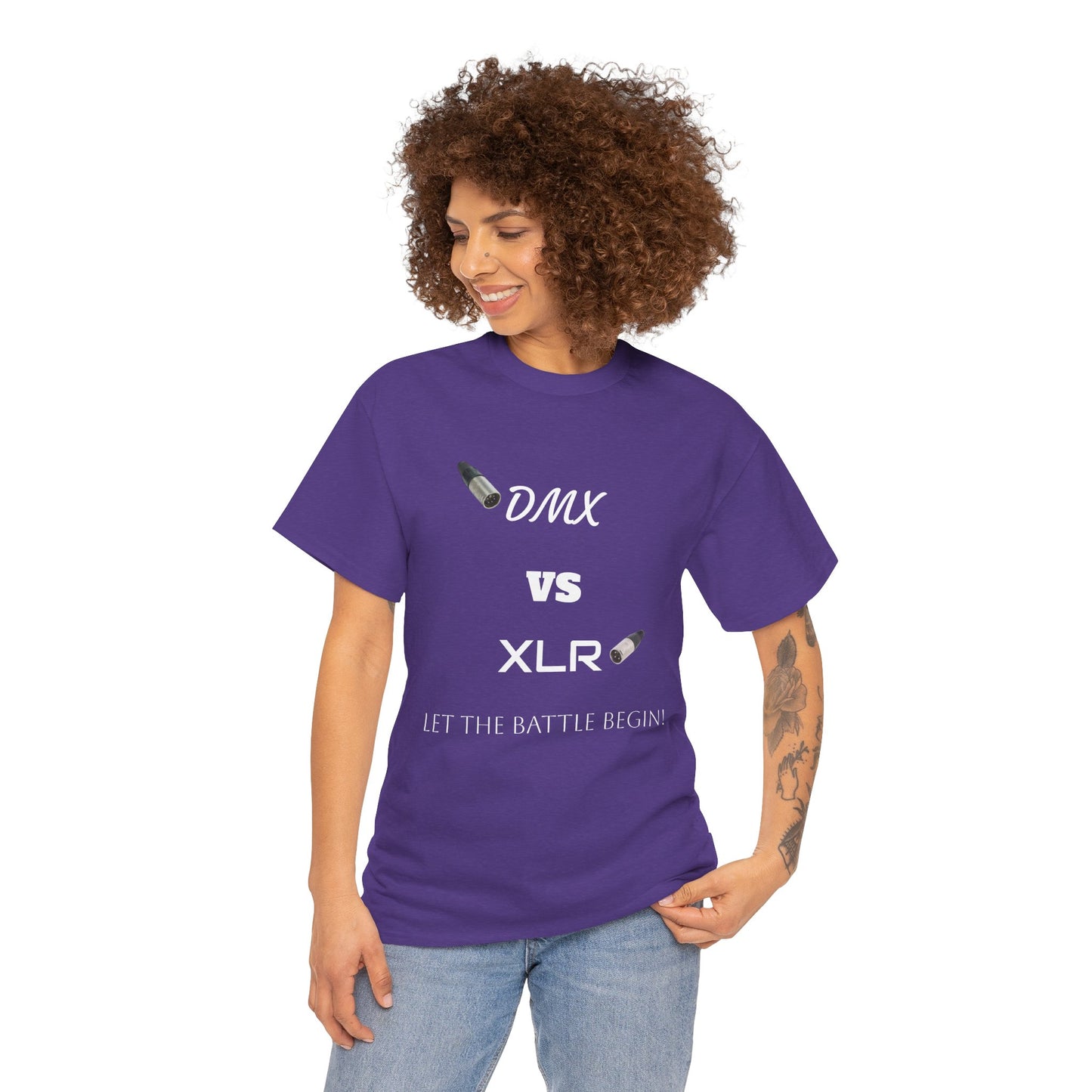DMX vs XLR Battle Graphic Unisex Heavy Cotton Tee