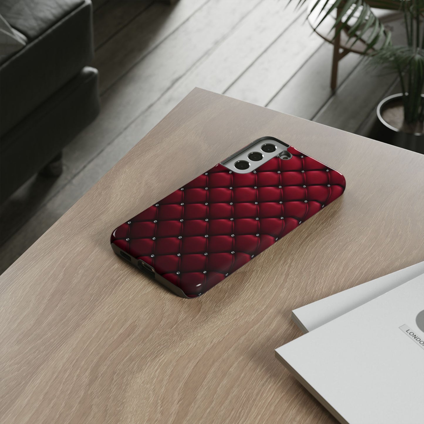 Luxurious Red Leather Phone Case – Stylish Protection for Your Device