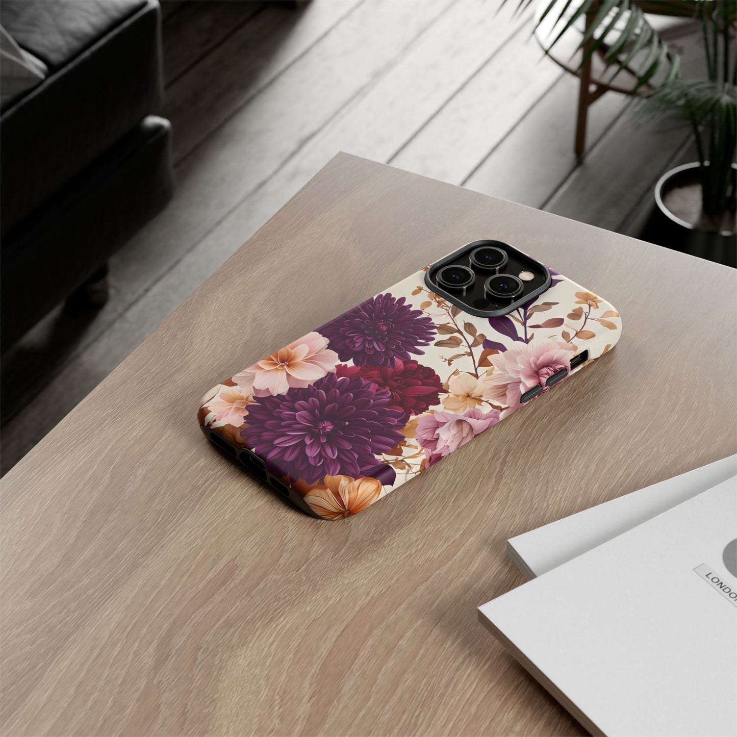 Floral Tough Phone Case - Elegant Design for iPhones & Androids