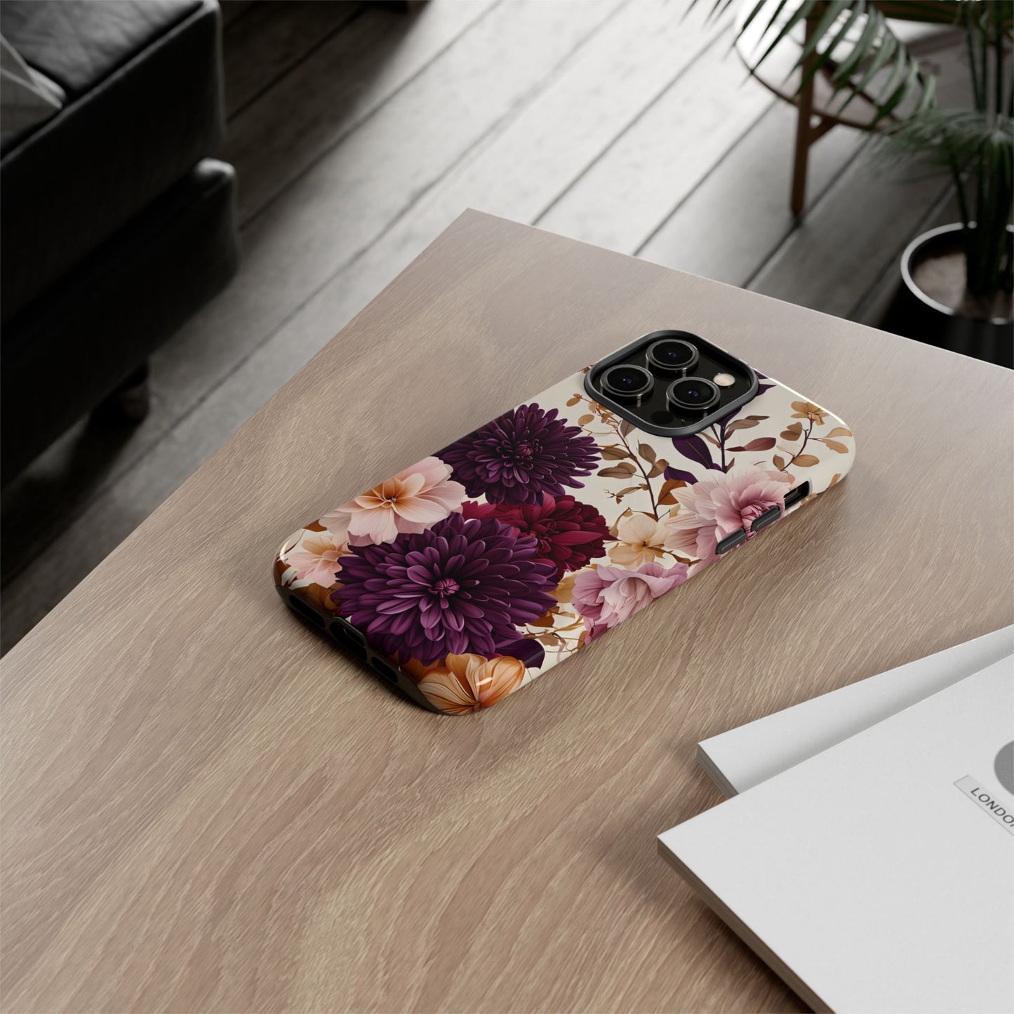 Floral Tough Phone Case - Elegant Design for iPhones & Androids