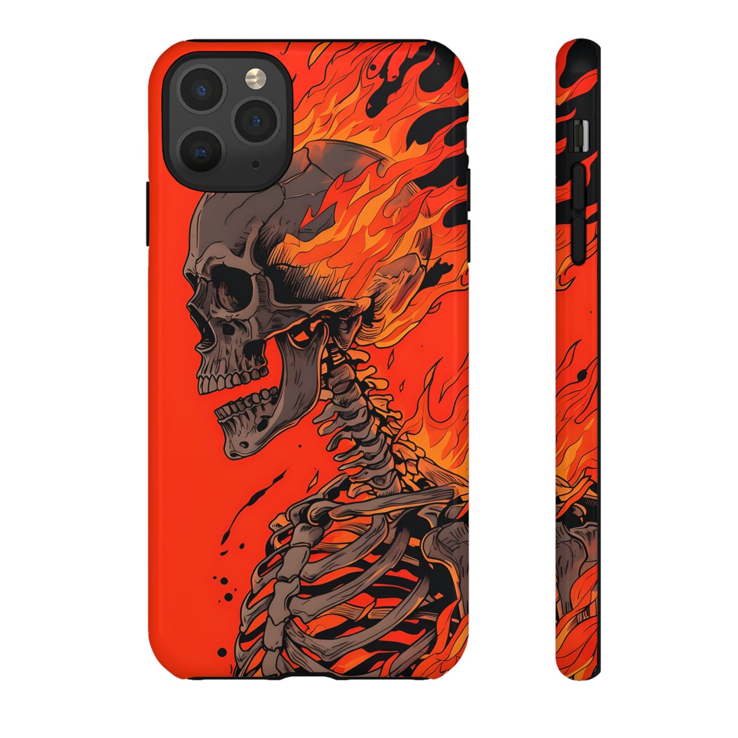Flaming Skeleton Phone Case - Tough & Stylish Protection