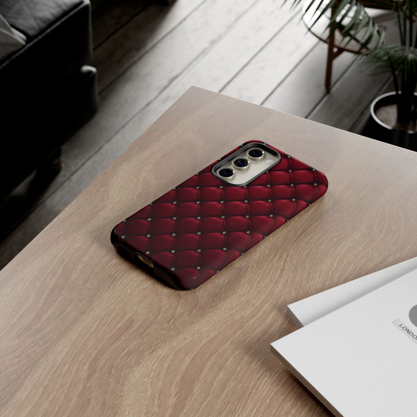 Luxurious Red Leather Phone Case – Stylish Protection for Your Device