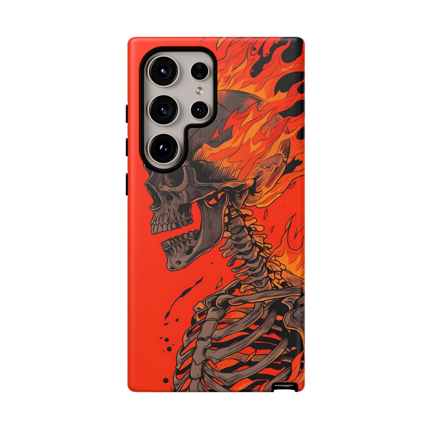 Flaming Skeleton Phone Case - Tough & Stylish Protection