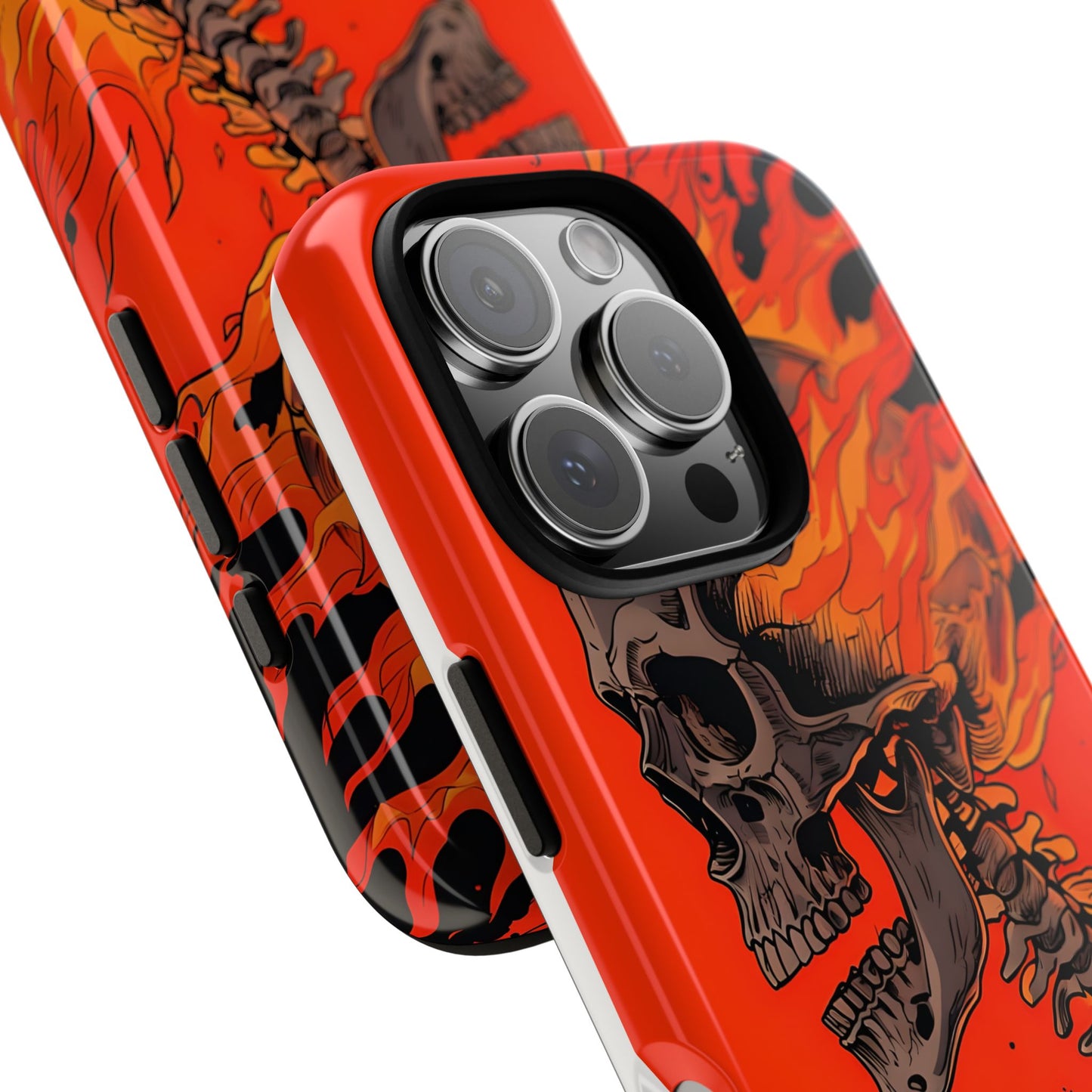 Flaming Skeleton Phone Case - Tough & Stylish Protection