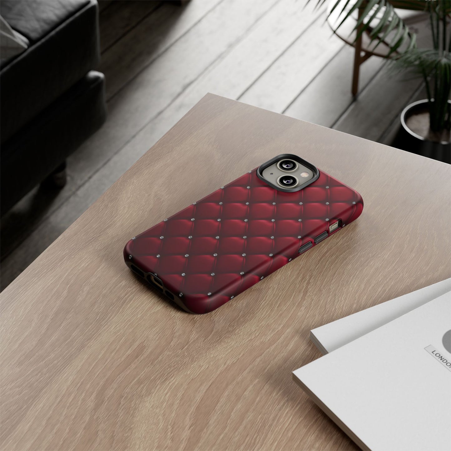 Luxurious Red Leather Phone Case – Stylish Protection for Your Device