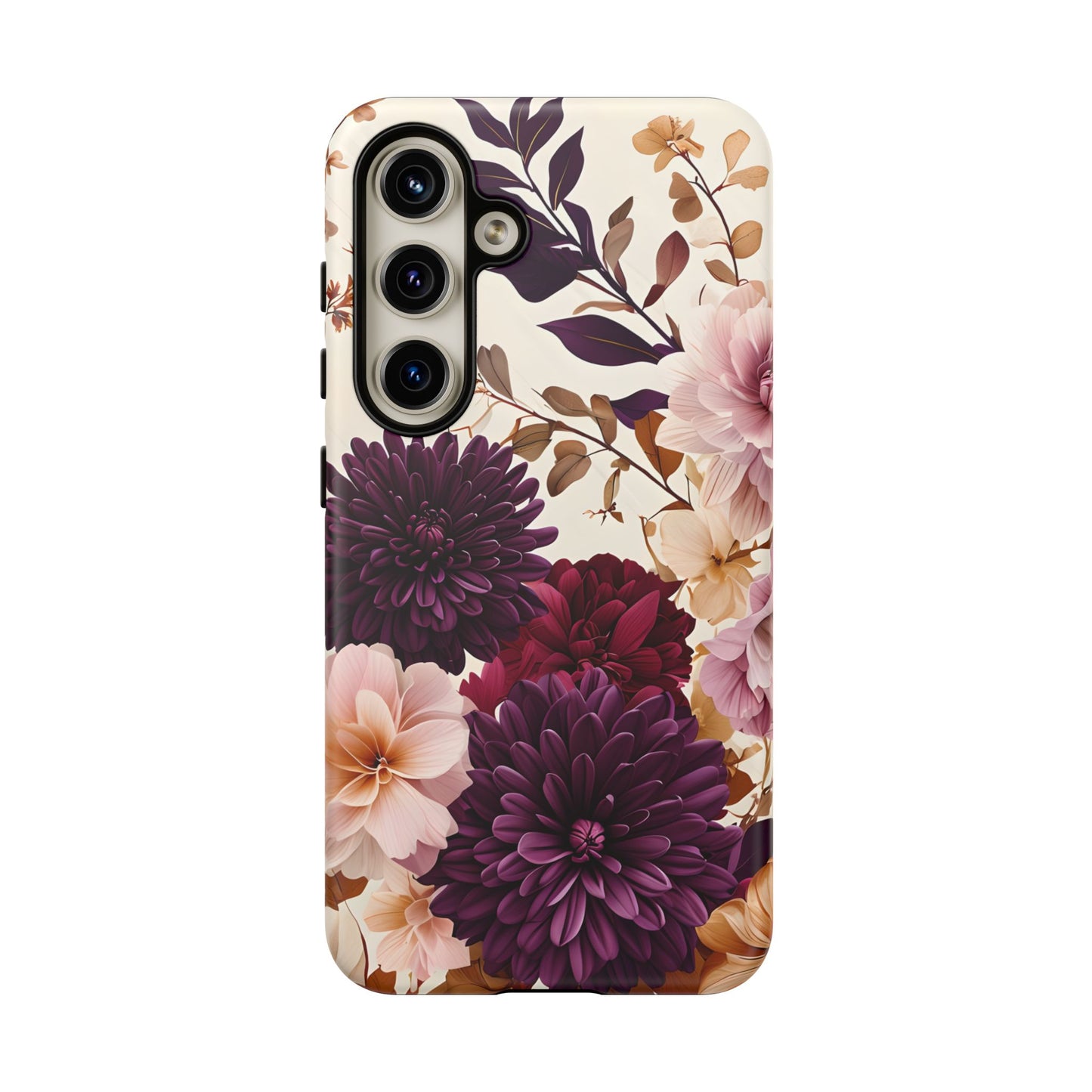 Floral Tough Phone Case - Elegant Design for iPhones & Androids