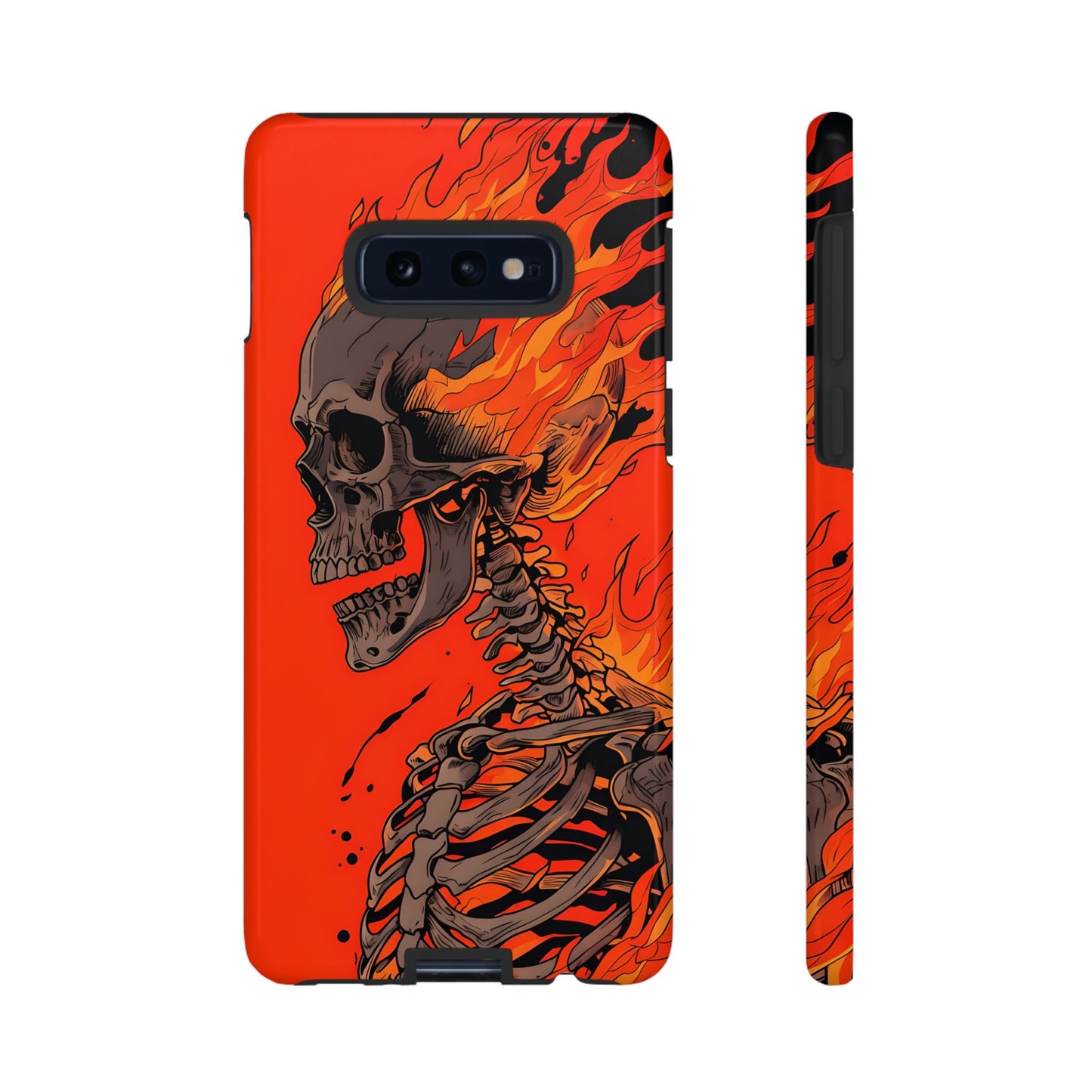 Flaming Skeleton Phone Case - Tough & Stylish Protection