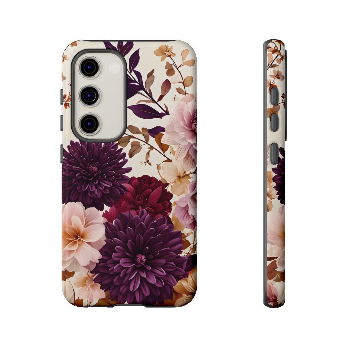Floral Tough Phone Case - Elegant Design for iPhones & Androids