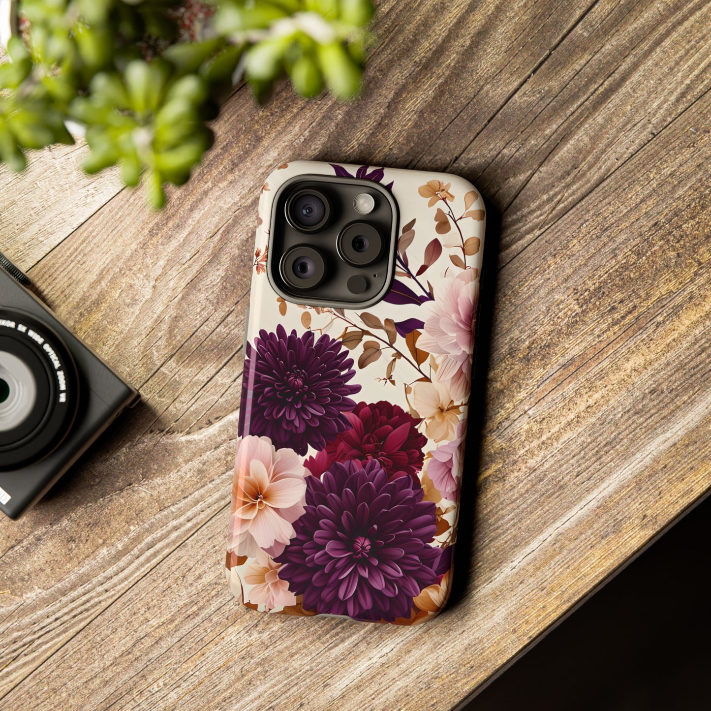 Floral Tough Phone Case - Elegant Design for iPhones & Androids