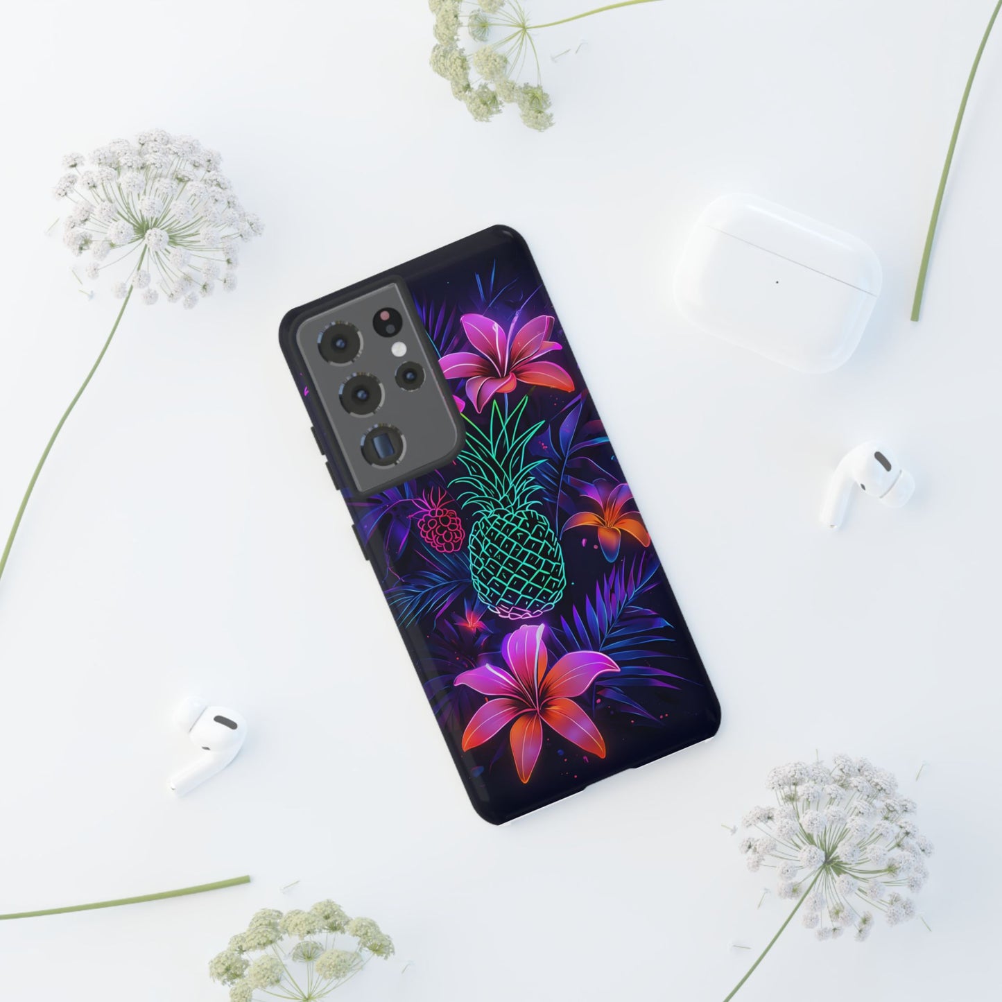 Tough Cases - Tropical Neon Floral iPhone Case