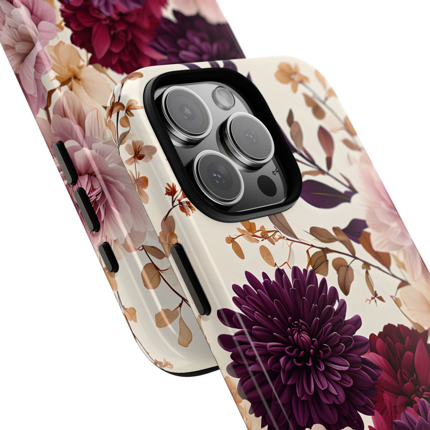 Floral Tough Phone Case - Elegant Design for iPhones & Androids
