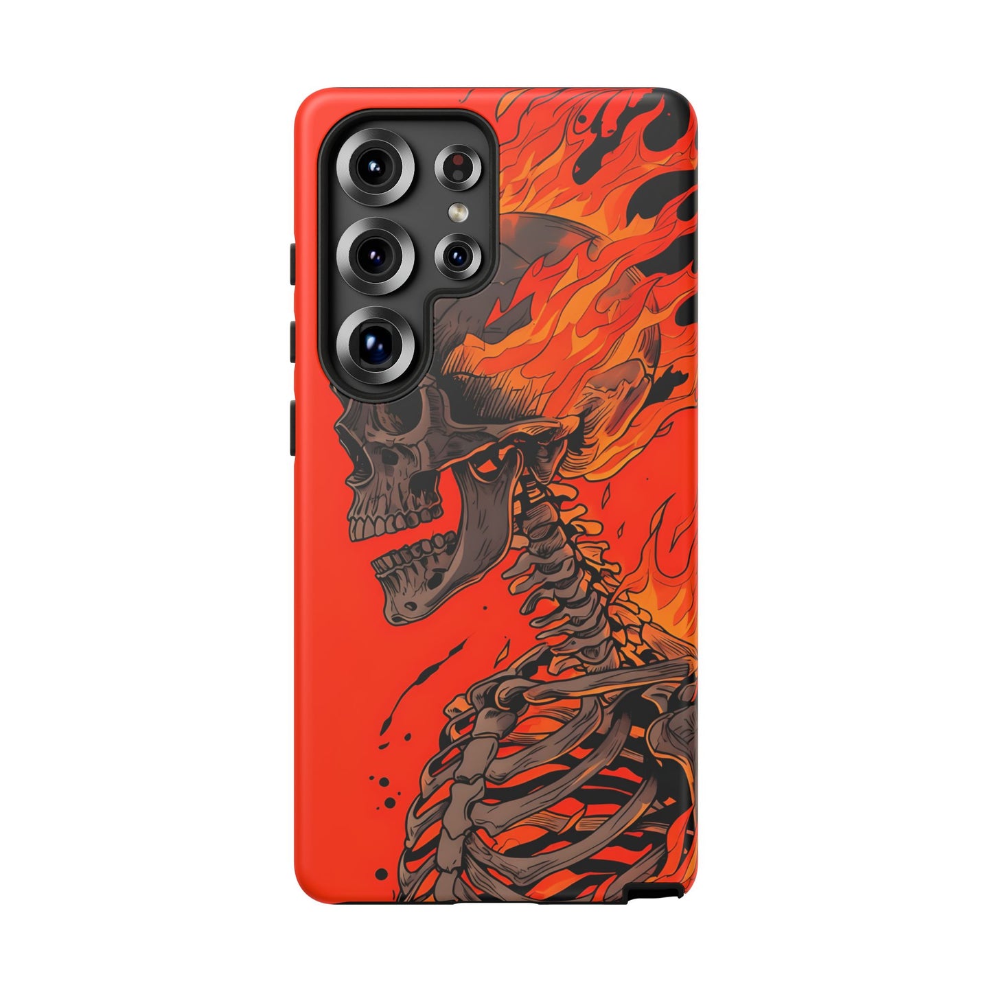 Flaming Skeleton Phone Case - Tough & Stylish Protection