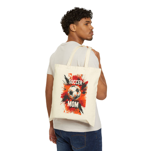 Soccer Mom Cotton Canvas Tote Bag - Perfect for Game Days